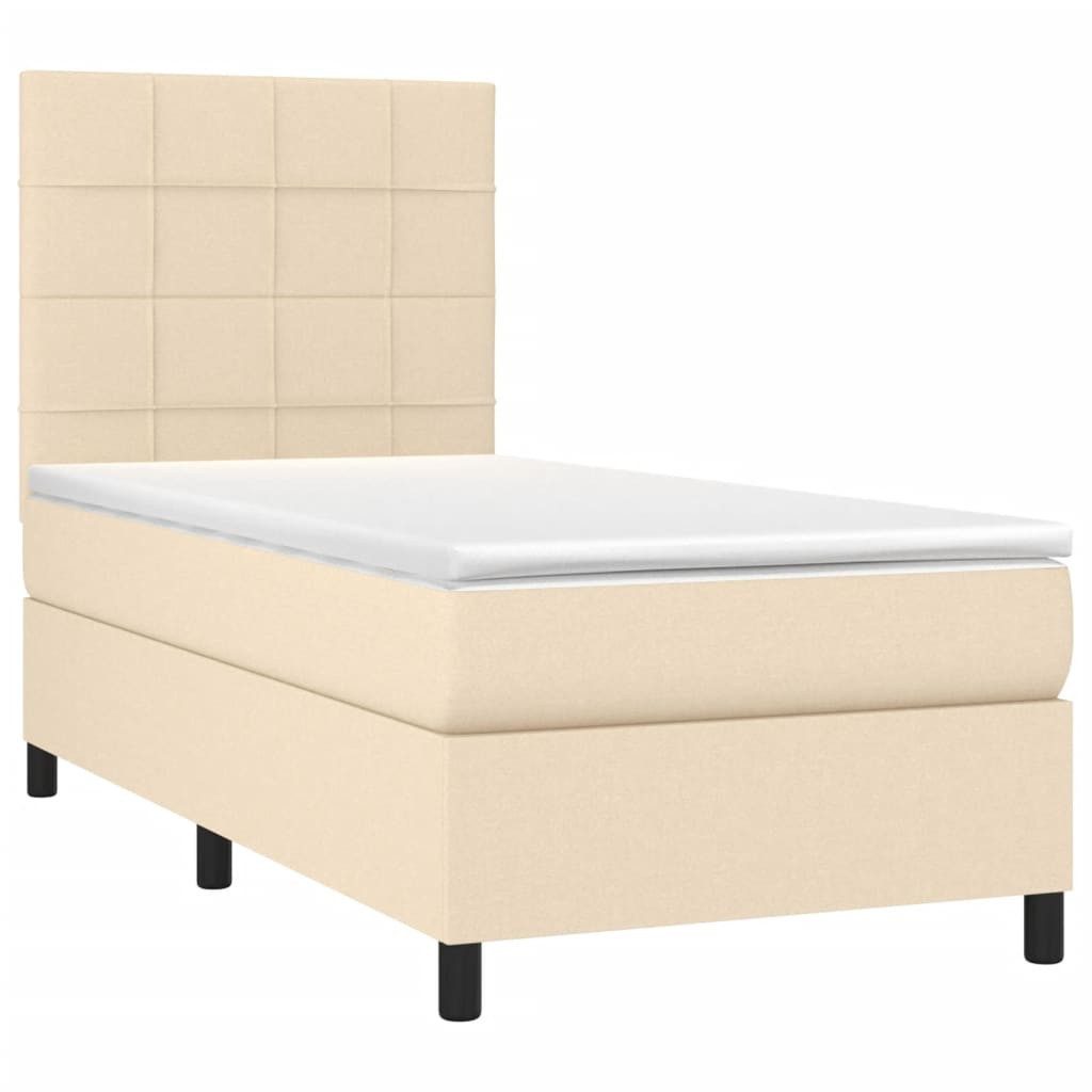 vidaXL Bett Boxspringbett mit Matratze Creme günstig online kaufen