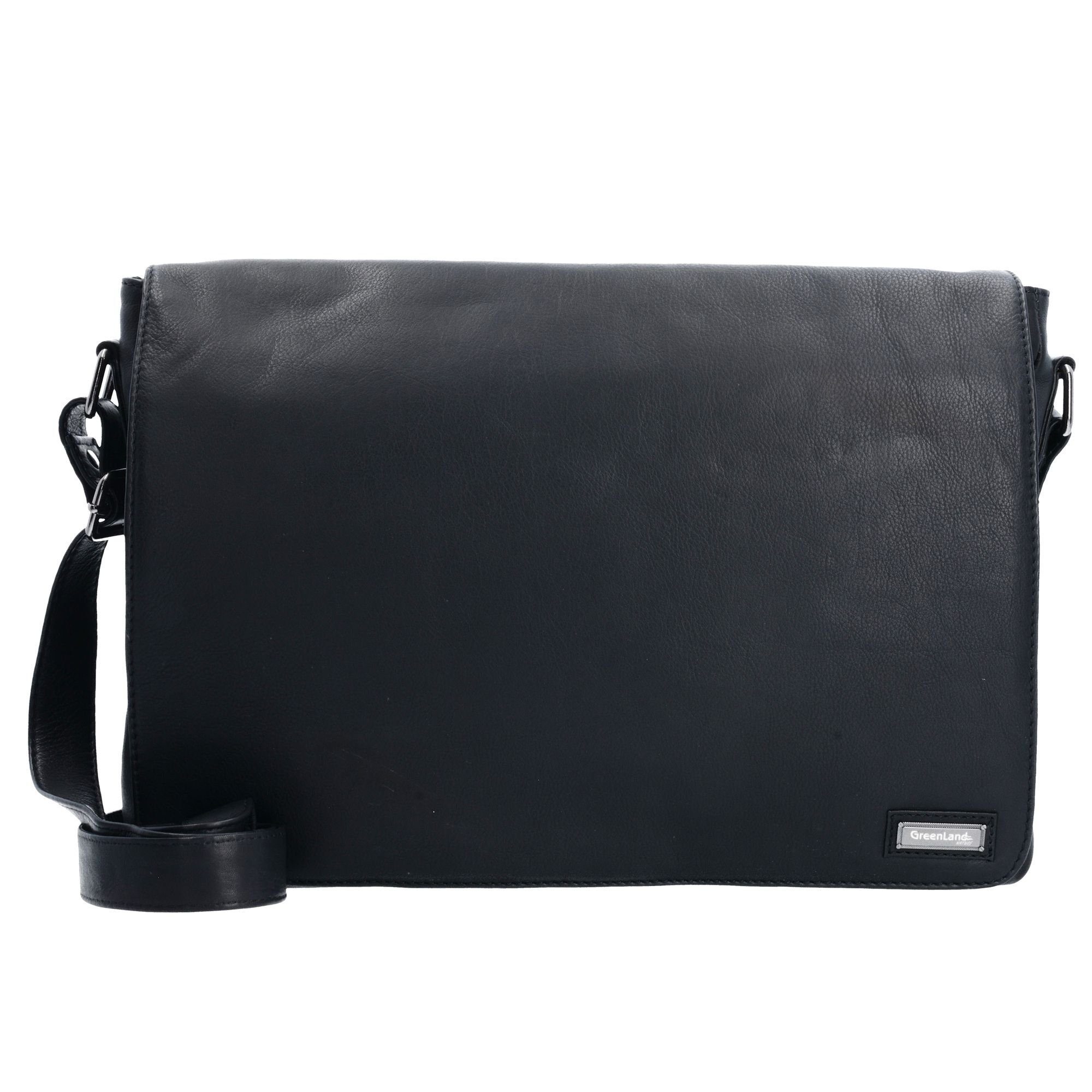 GreenLand Bag Nature Leder Messenger Black Nappa,