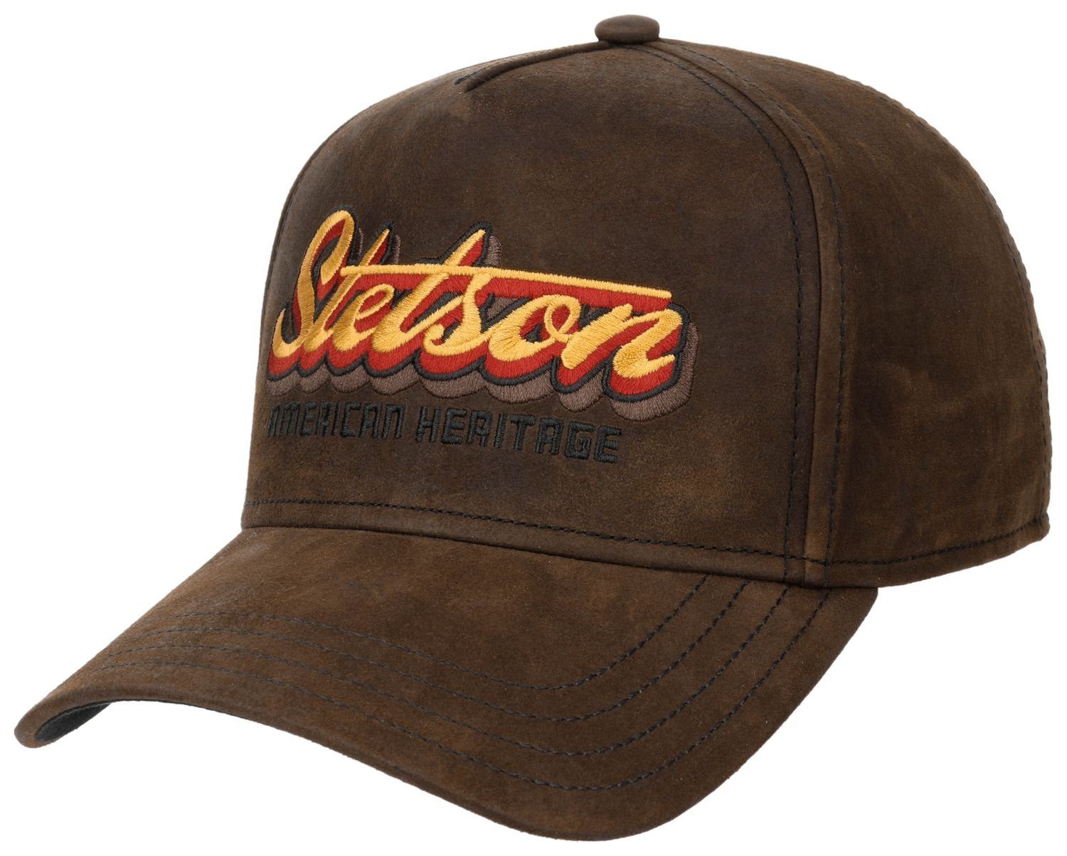 Stetson Baseball Cap wasserabweisende Logo Trucker Cap Ziegenvelourleder