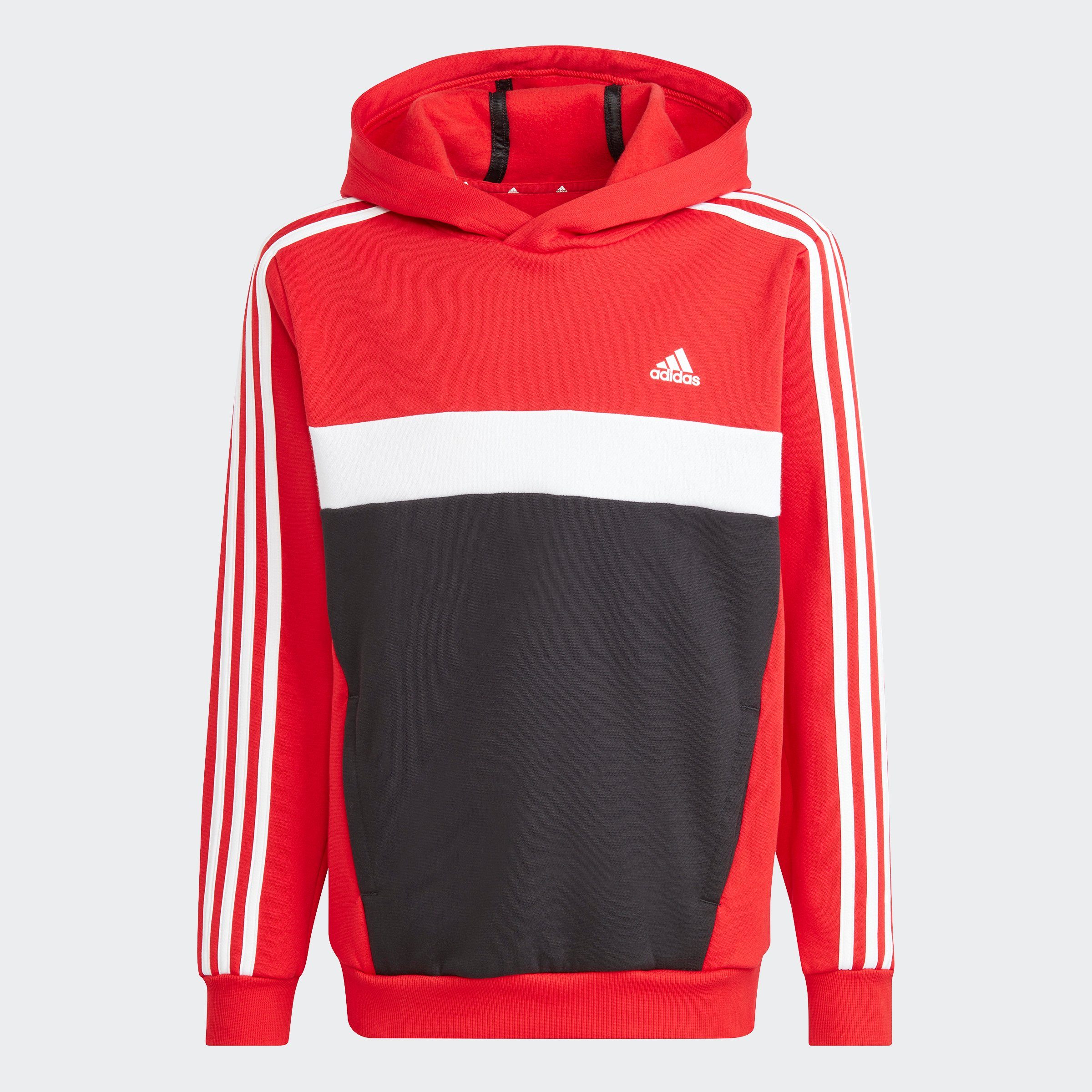 adidas Sportswear Kapuzensweatshirt TIBERIO / COLORBLOCK Better KIDS Scarlet Black 3STREIFEN / HOODIE White