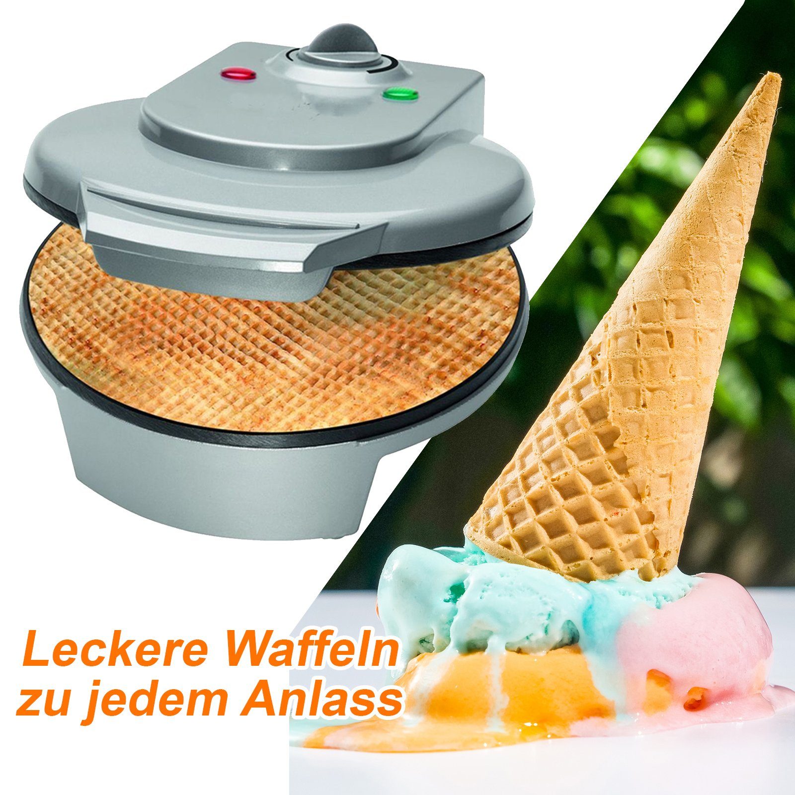 mit Hörncheneisen Waffeleisen für Eistüten Kindergeburtstag, W, mit und, Kegel dünn mit 1200,00 Waffeleisen für bmf-versand Eiswaffeln Backampel, Pflegetuch