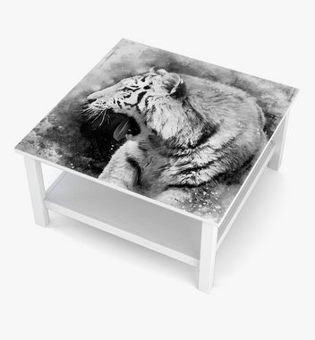 MyMaxxi Möbelfolie Tischfolie gemalter Tiger schwarz weiß Bubblefree selbstklebend Folie
