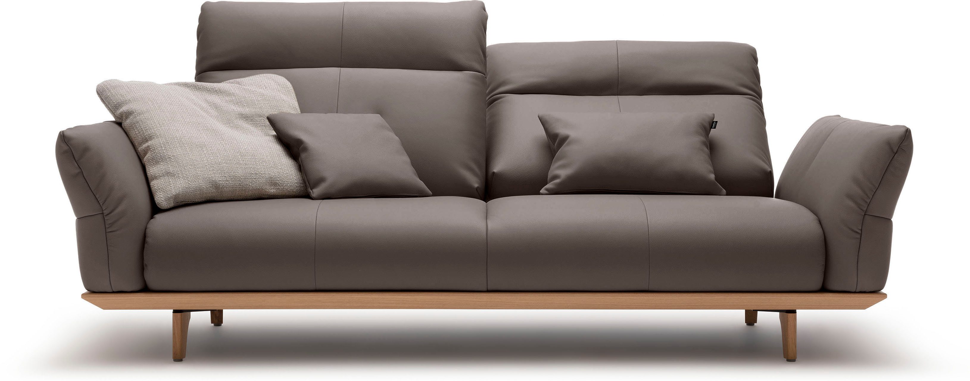 Creation BY ROLF BENZ 3-Sitzer CR.460, Designsofa mit verstellbarer Rückenlehne, extra bequem, Sockel in Eiche, Füße Eiche natur, Breite 208 cm
