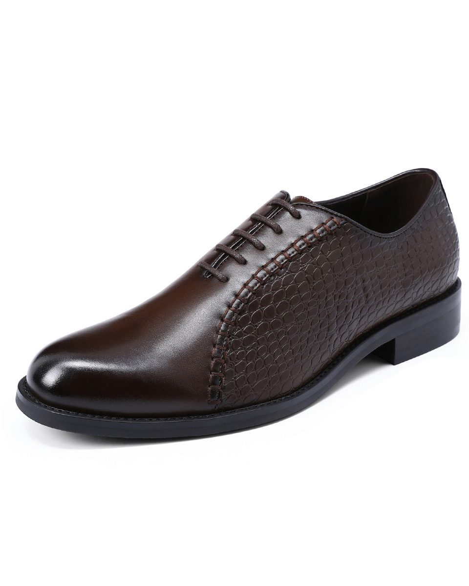 Allthemen Schnürschuh Herren Business Schnürschuhe mit Krokoprägung Klassisch Oxford