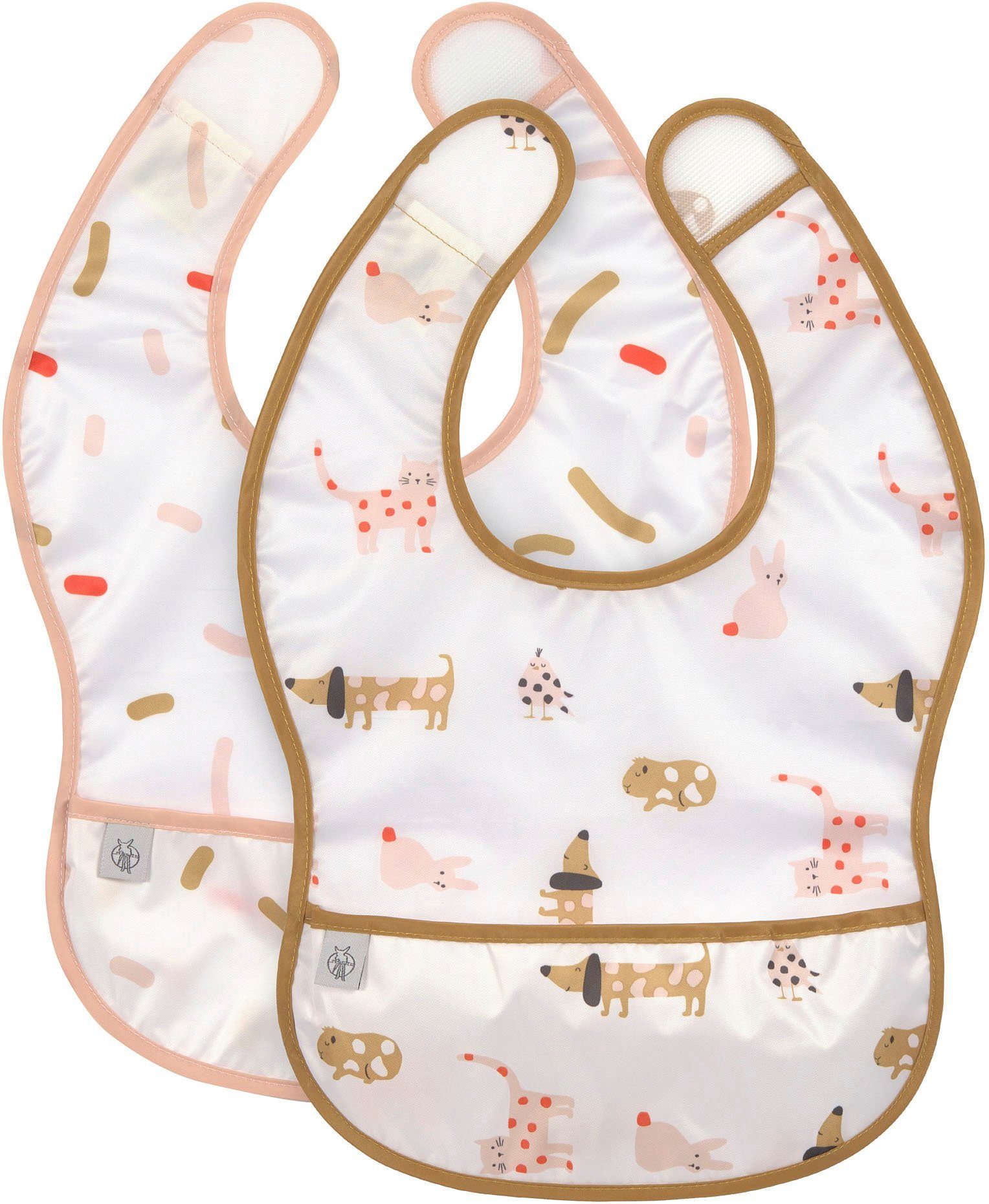 LÄSSIG Слюнявчики Little Mateys, spicy orange, (Set, 2-St), mit integriertem Auffangschutz