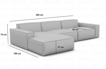 Sofa Dreams Ecksofa Strukturstoff Sofa Polsterecksofa Formenta L Kurz Eckcouch Stoffsofa, Loungesofa