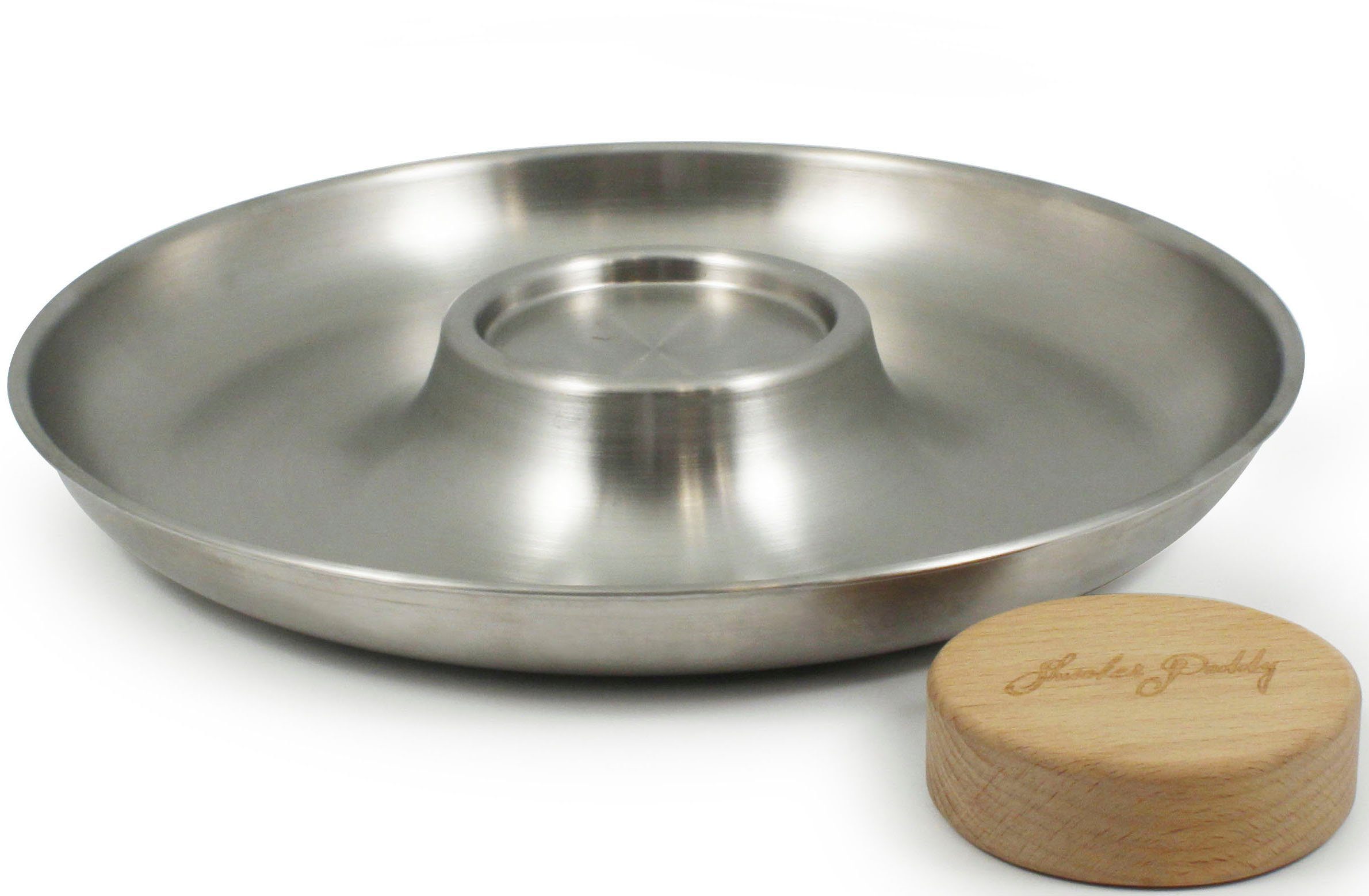 SWISSMAR Tablett Shucker Paddy, Edelstahl, (1-tlg), Austertablett, für bis zu 24 Austern, mit Holzpuck und Tablett