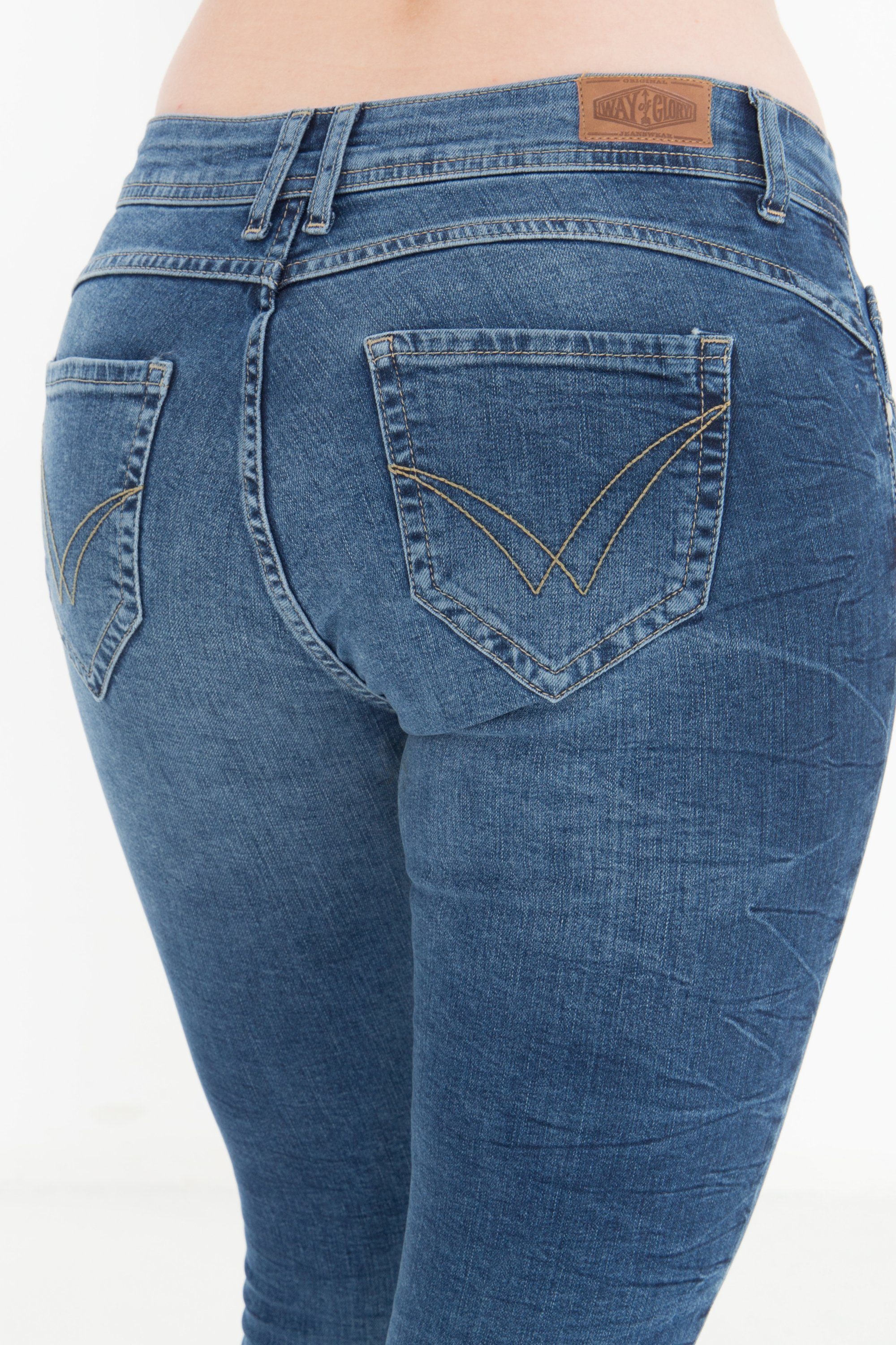 Way of Glory Slim-fit-Jeans Maria 5-pocket Basic Design in individueller Waschung – Bild 5 von 5