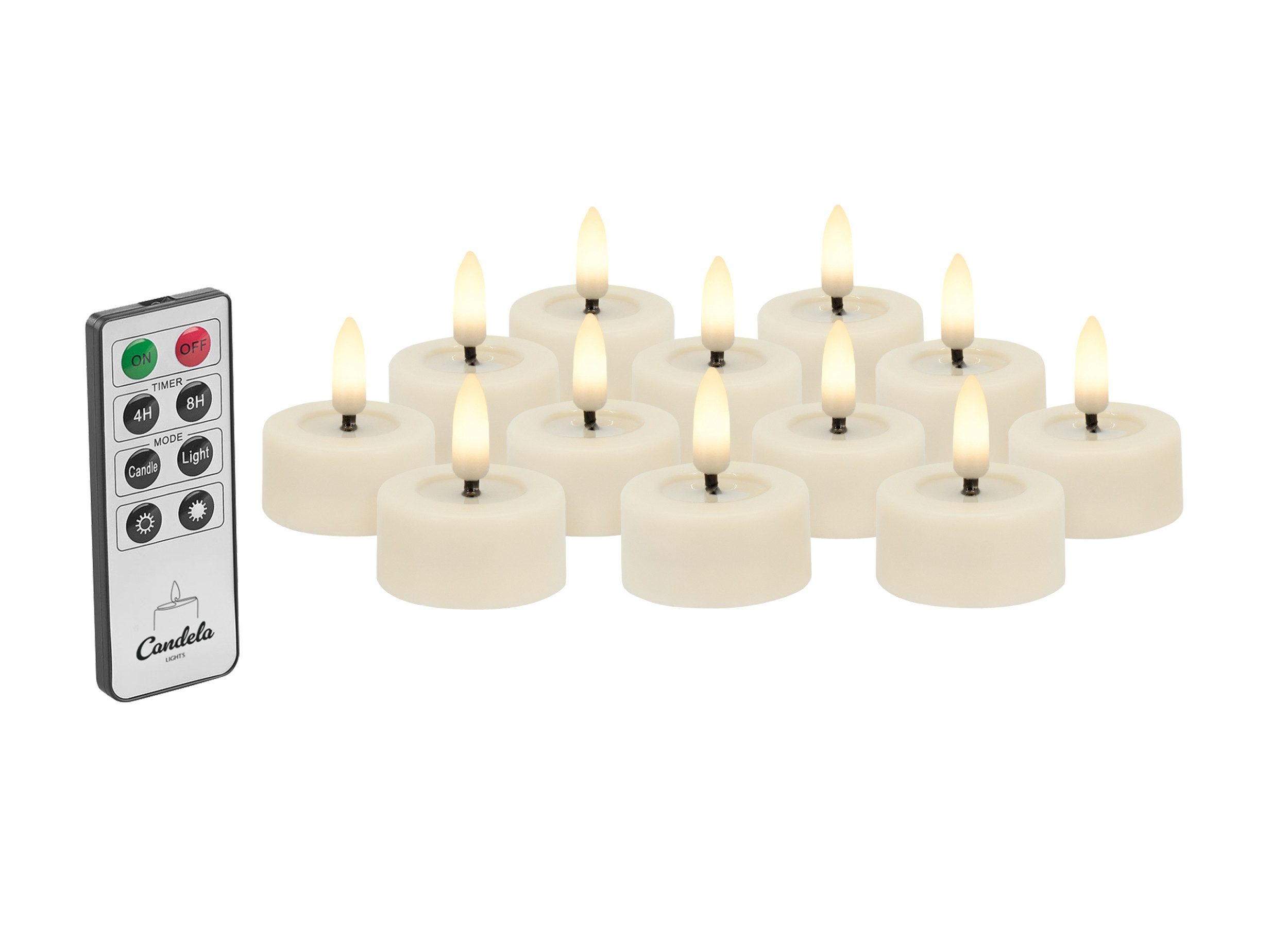 LC Home LED-Kerze Candela Lights LED Kerzen Teelichter 12er Set ?4,5cm