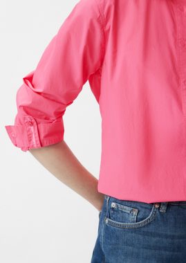 comma casual identity Langarmbluse Blusenhemd mit verlängertem Rücken Logo