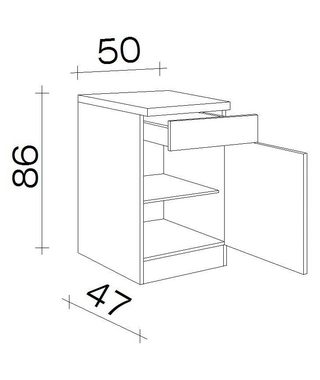 Flex-Well Unterschrank Bergen (B x H x T) 50 x 85 x 50 cm