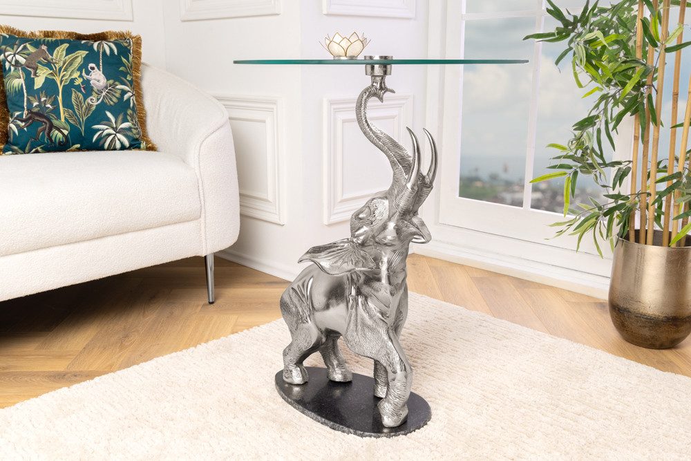 riess-ambiente Beistelltisch ELEPHANT 80cm transparent / silber (Einzelarti günstig online kaufen