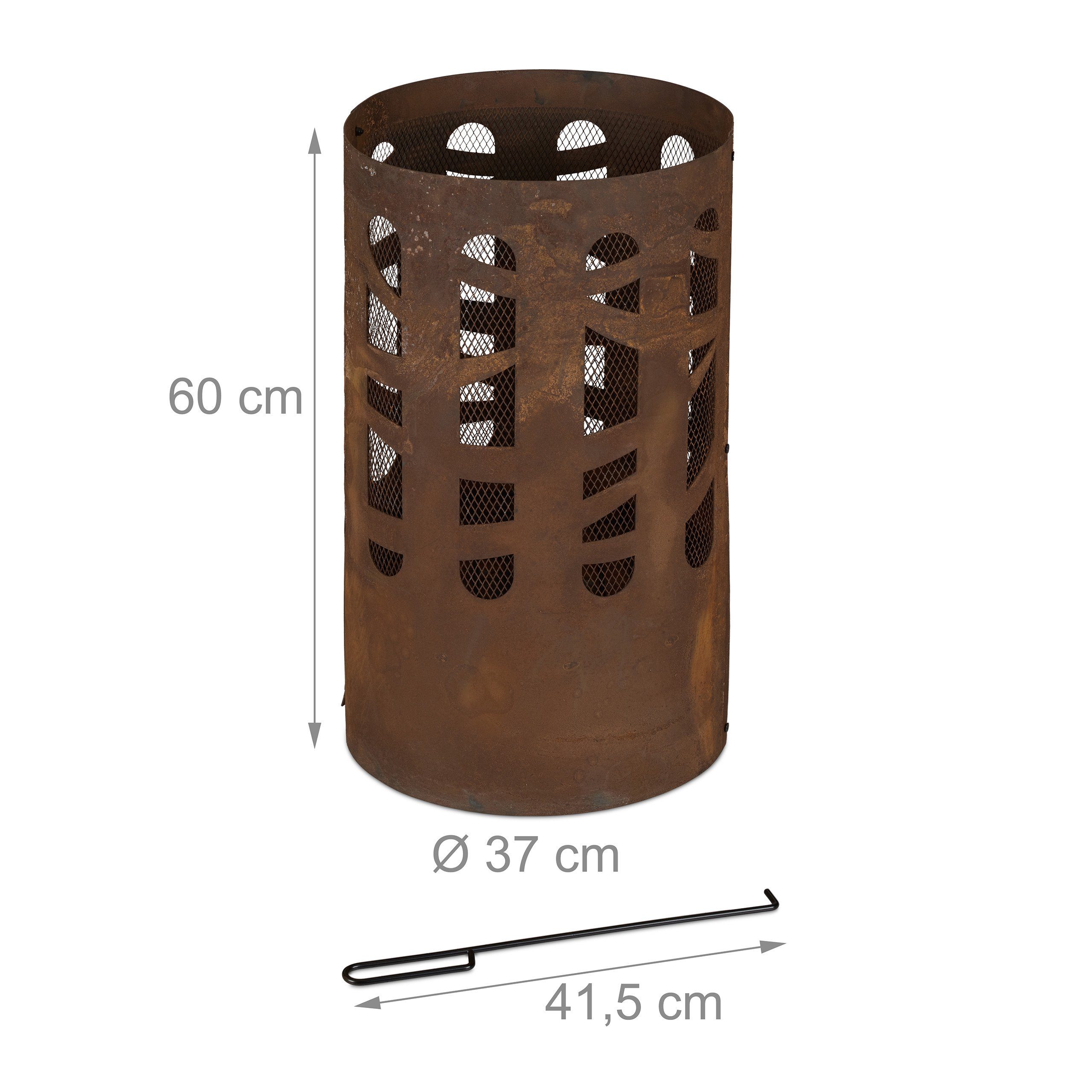 Feuerkorb relaxdays Cortenstahl aus Feuertonne