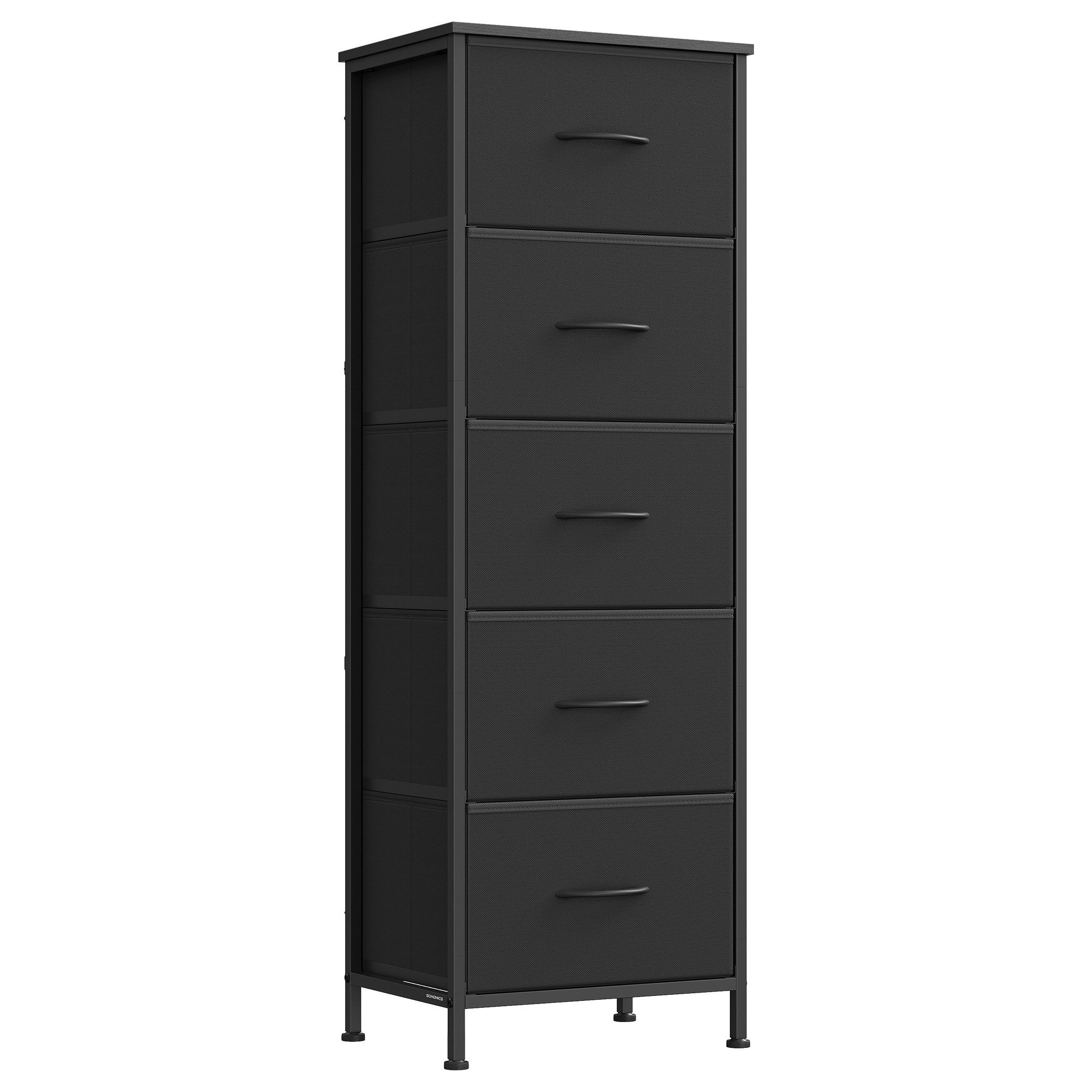SONGMICS Kommode Schrank, Aufbewahrungsschrank, für Schlafzimmer, Flur, Wohnzimmer, Stahl, 5 Schubladen