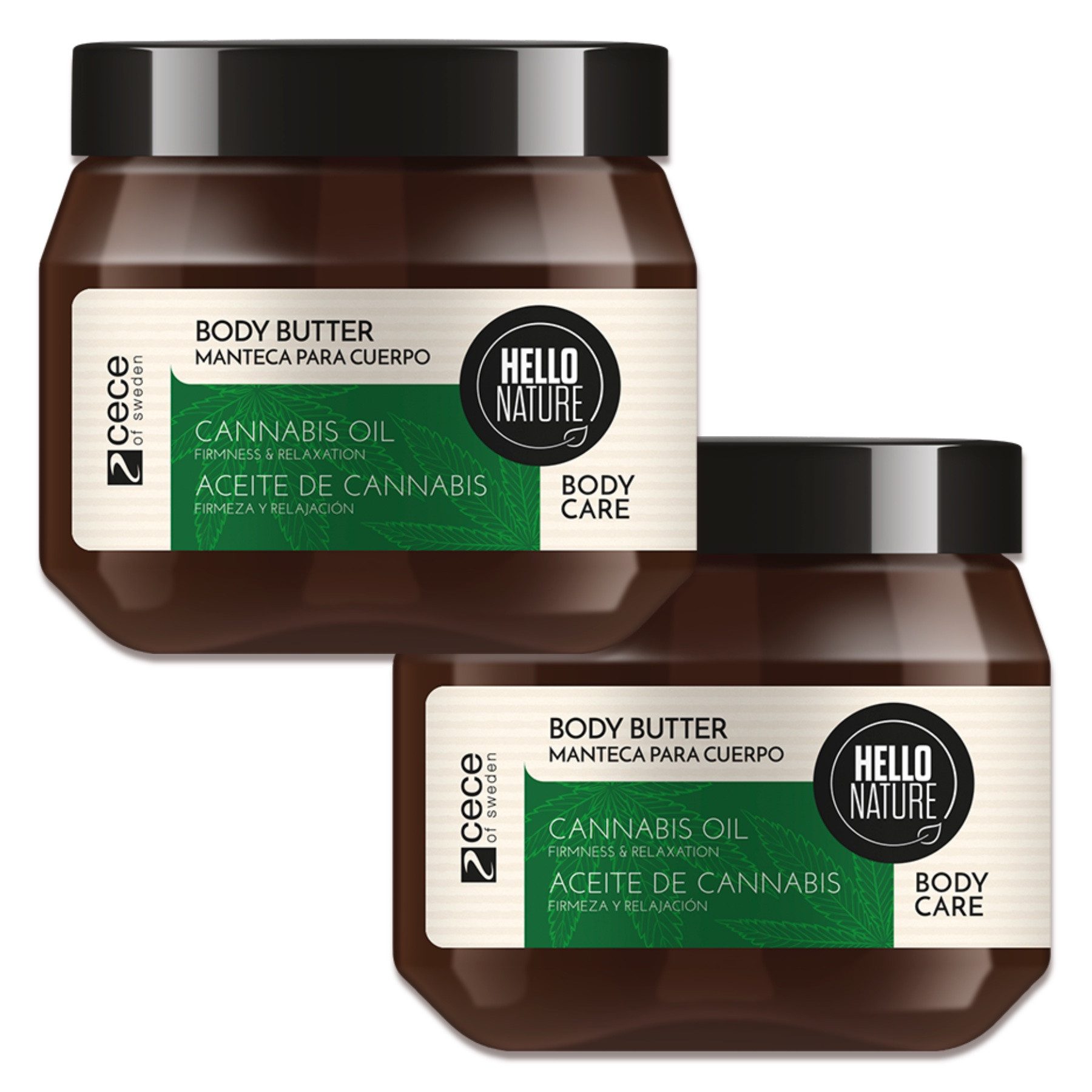 P-Beauty Cosmetic Accessories Körperbutter Hello Nature Body Butter Körpercreme Hautpflege Cannabis Bio-Hanföl, 2-tlg., Körperpflege, Body Butter, Hautpflege, Hanf-öl