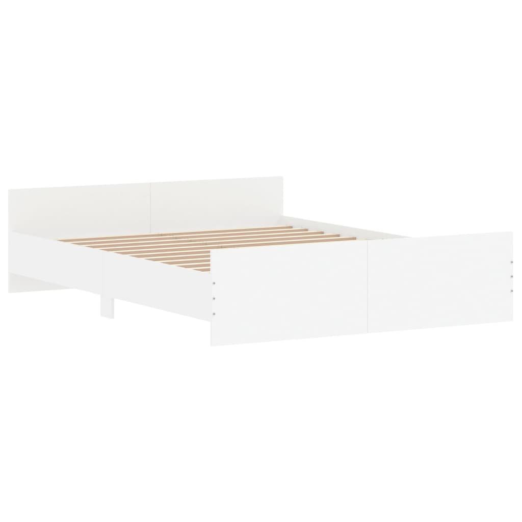 vidaXL Bettgestell 140 x 200 cm Bettrahmen mit Kopf- und Fußteil Weiß 140x200 cm Bett Bet