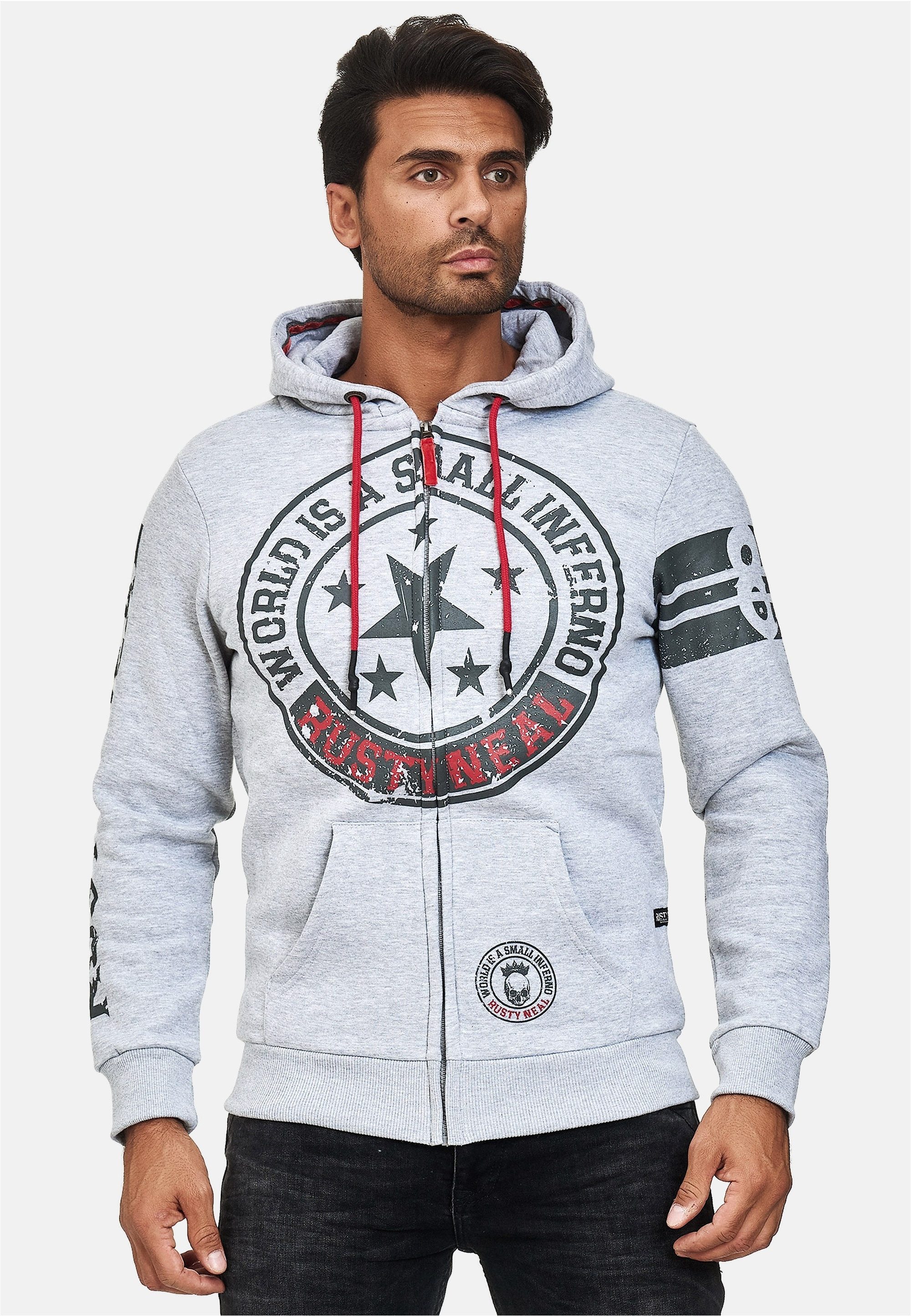 Rusty Neal Sweatjacke mit coolen Printmotiven