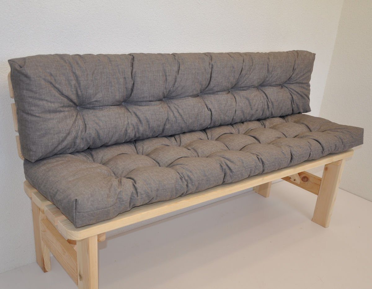 Rattani Bankauflage Kissen / Polster für Gartenbank / Bankkissen 150 cm dun günstig online kaufen