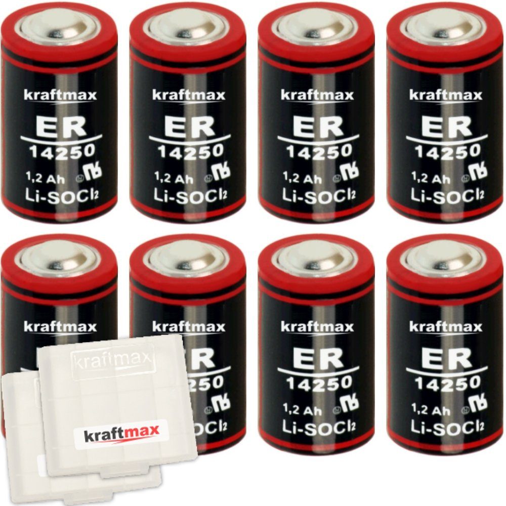 kraftmax 8X LS 14250-1/2 AA / Mignon - Lithium 3,6V Batterie Batterie, (1 St)