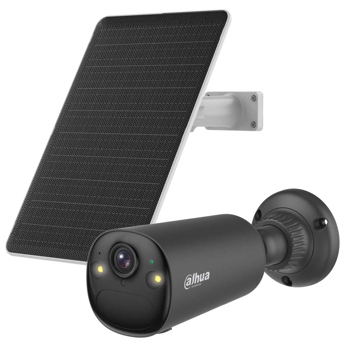 Dahua Überwachungskamera Apollo Bullet C1 8 MP Kit - batteriebetriebene Dualband WLAN Kamera (Außenbereich, inkl. Solarpanel, 100 % kabellos, Dualband-WLAN mit Wi-Fi 6, Aktive Abschreckung mit Licht und Sirene)