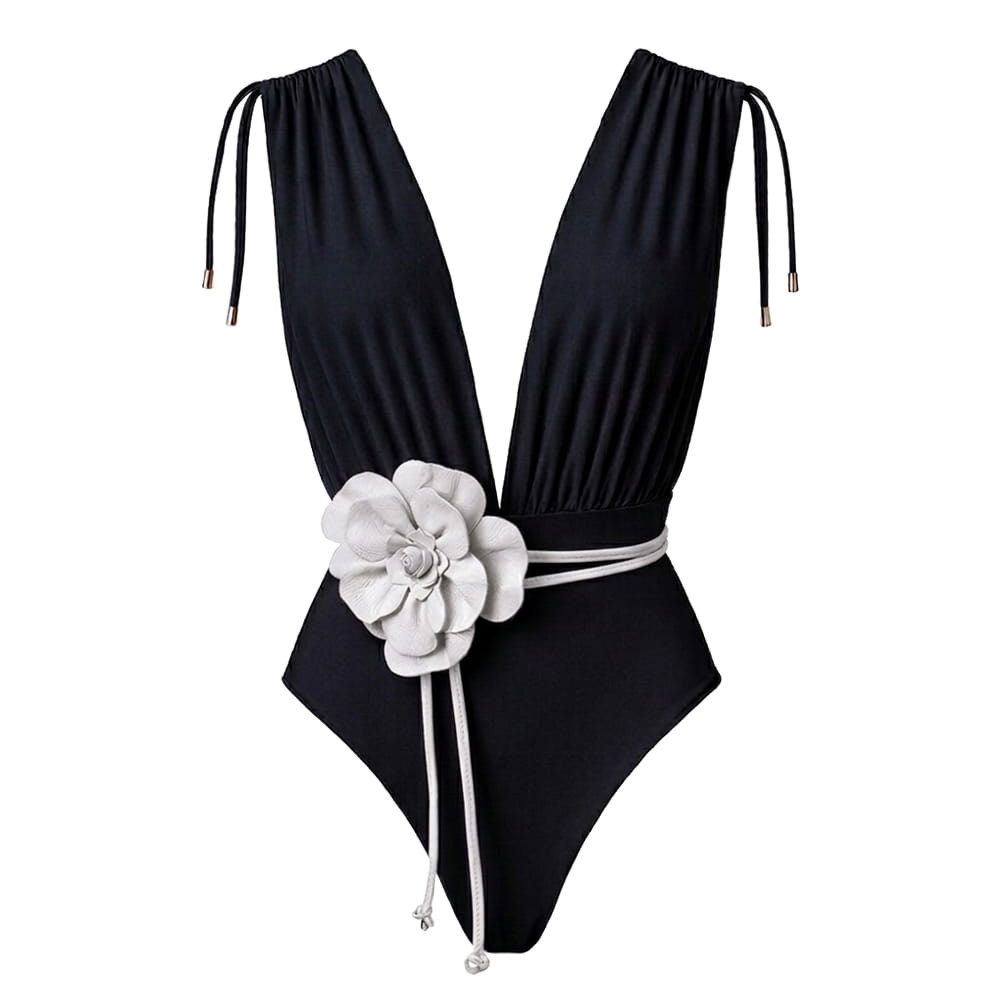 SEA ME SWIM Badeanzug CAYMAN FLORAL 01 White Belt Edition