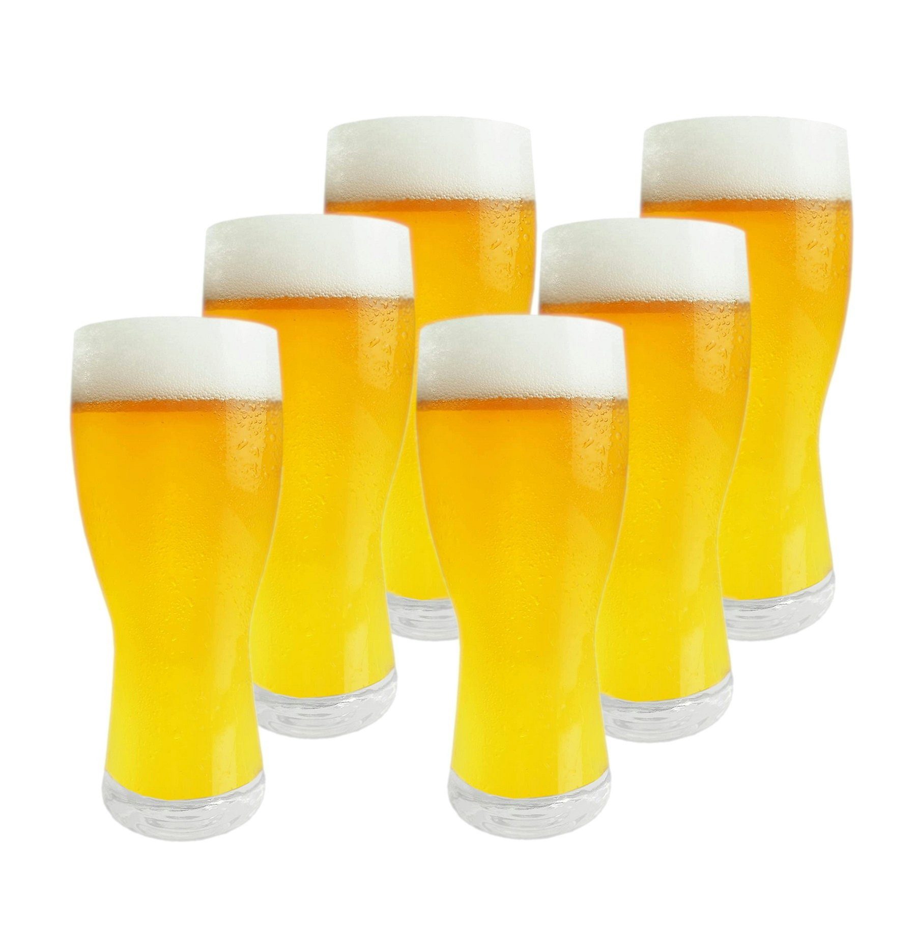 Provance Bierglas 6 x Bierglas Weizenbierglas 500 ml 0,5 Liter Ø 8,5 x 20cm, 500ml