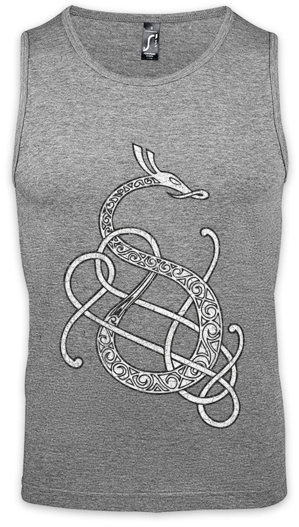 Urban Backwoods Tanktop Norse Snake Dragon Ärmelloses T-Shirt Raben Raven Hugin Munin Wikinger Tyr Vikings Walhalla Thor
