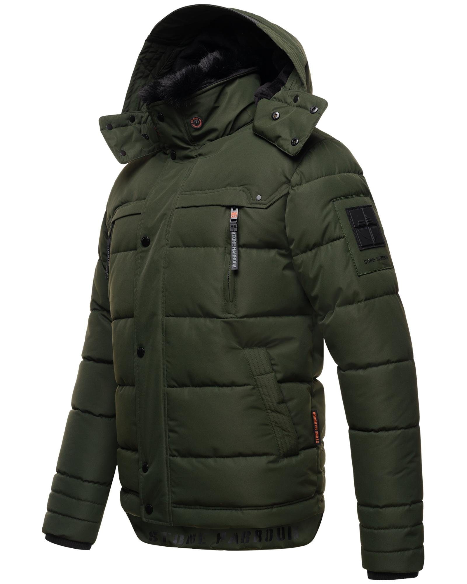 Stone Harbour Steppjacke Witas gesteppte Herren Winterjacke mit abnehmbarer Kapuze