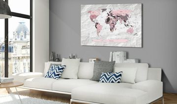 Artgeist Wandbild World Map: Pink Continents