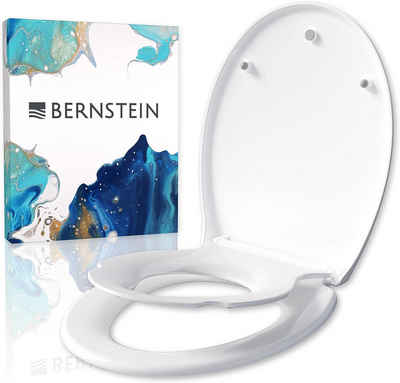 Bernstein WC-Sitz U2006 (Komplett-Set, inkl. Befestigungsmaterial), weiß / Oval / Absenkautomatik / Kinder-Sitz / abnehmbar / Duroplast
