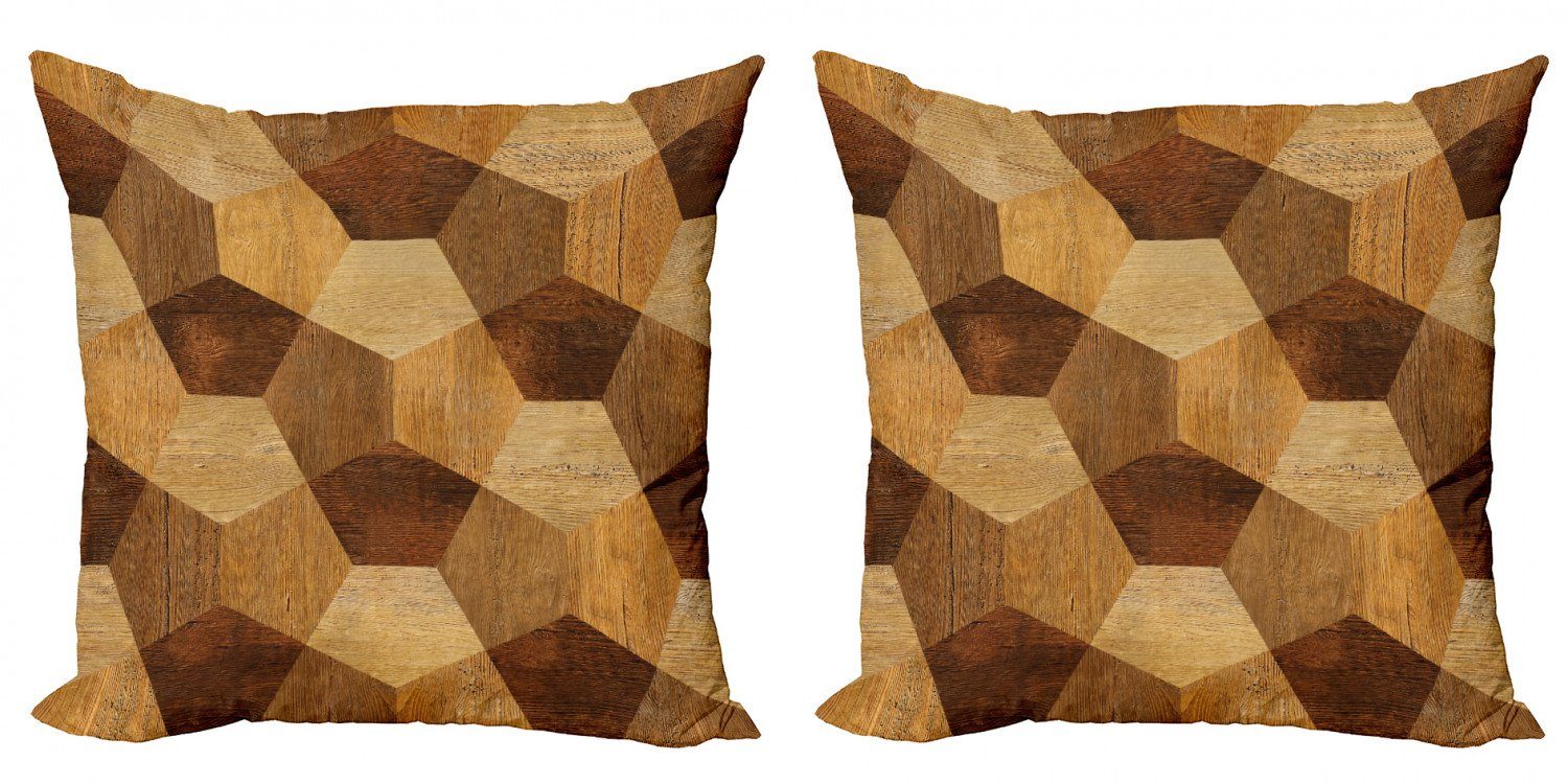 Kissenbezüge Modern Accent Doppelseitiger Digitaldruck, Abakuhaus (2 Stück), Retro Holz Rustic Muster