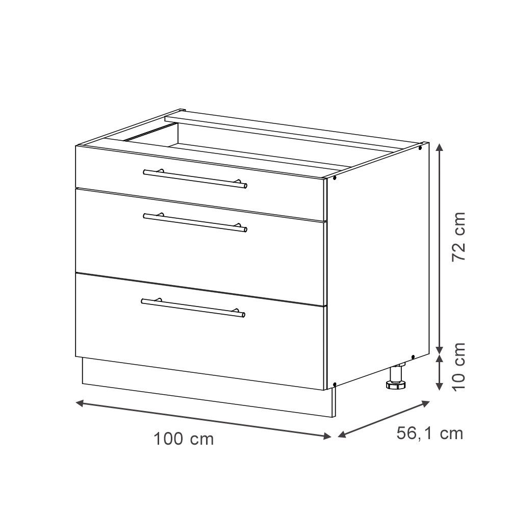 Vicco Unterschrank Fame-Line, Weiß Hochglanz/Goldkraft Eiche, 100 cm, AP Eiche (1-St)