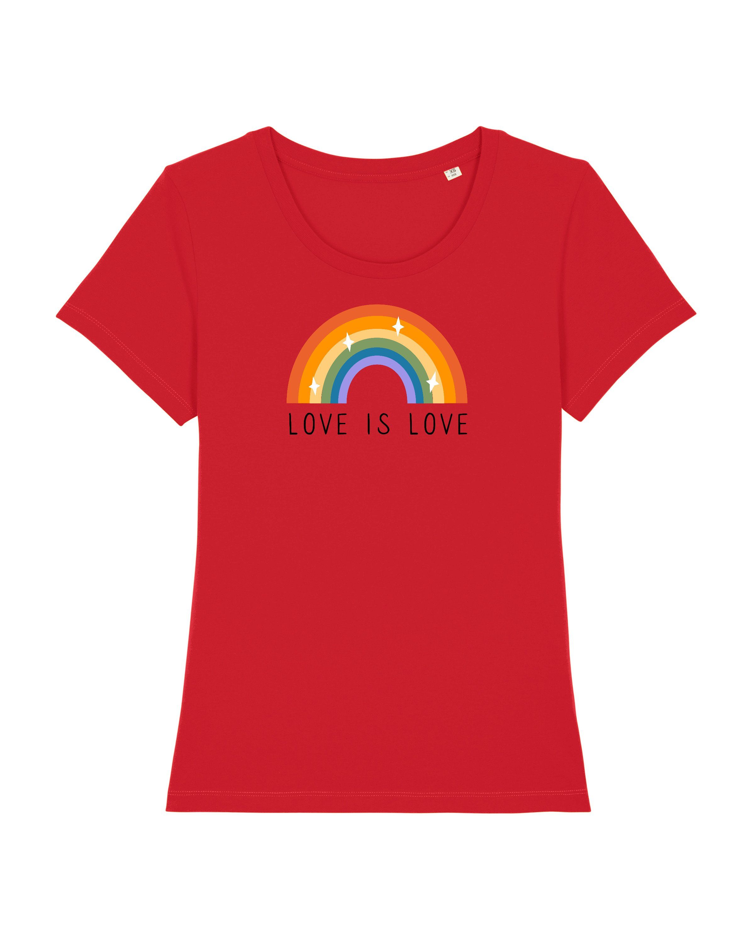 wat? Apparel Print-Shirt Love is meliert rosa Love creme (1-tlg)