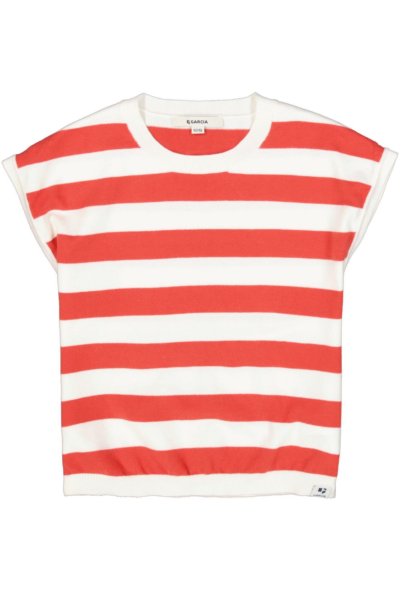 Garcia Kurzarmshirt Kurzarm-Pullover Feinstrick