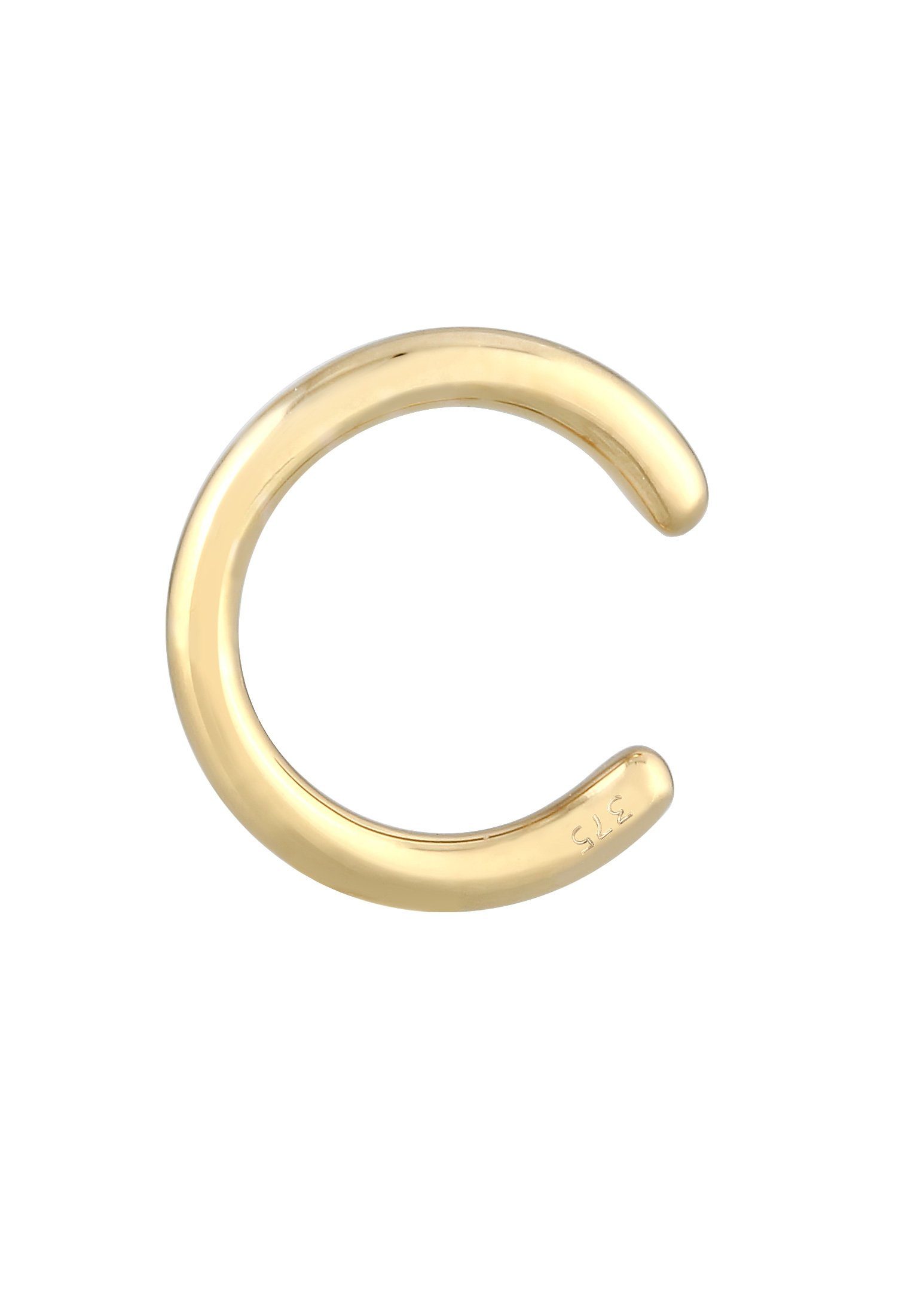 Elli Premium Single-Ohrhaken Earcuff Ohrklemme Basic Trend 375 Gelbgold