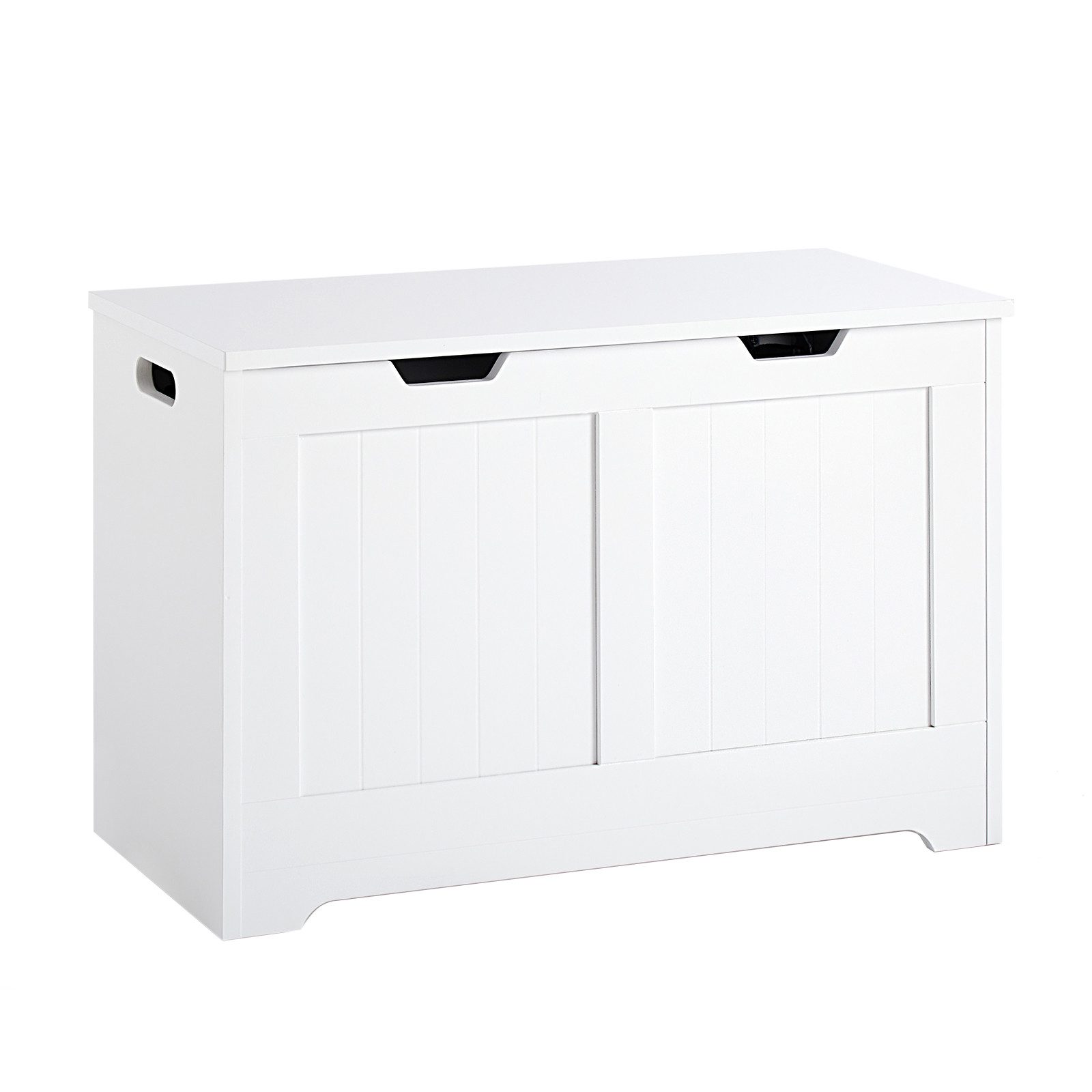 Mondeer Badkommode Badezimmerschrank, Spielzeugkiste, Sitztruhe, 72 x 48 x 36 cm, Weiß