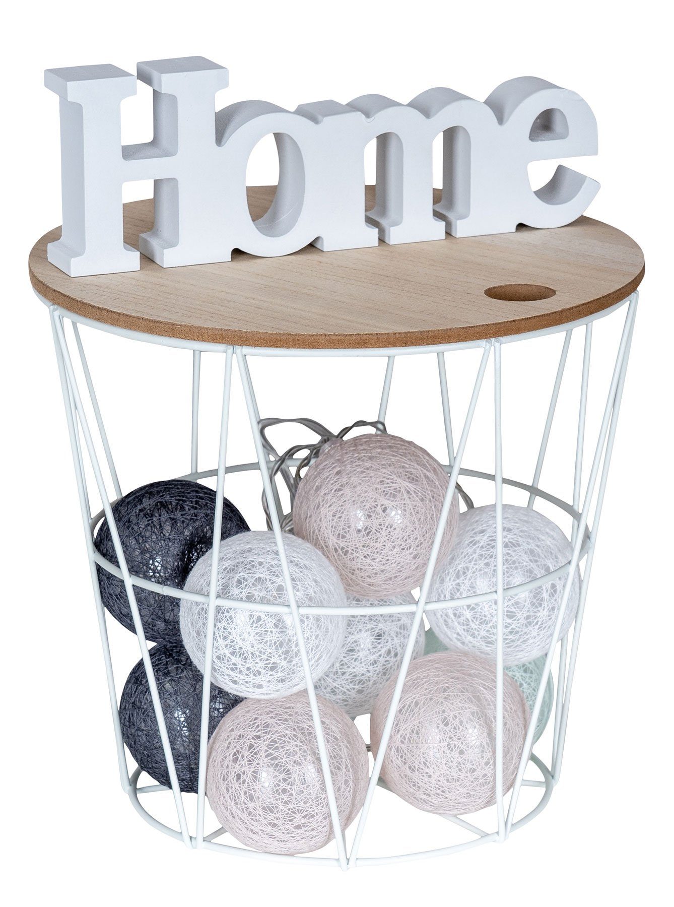 Levandeo® Dekokorb, Metallkorb H22cm Weiß Metall Aufbewahrungskorb Tischkor günstig online kaufen