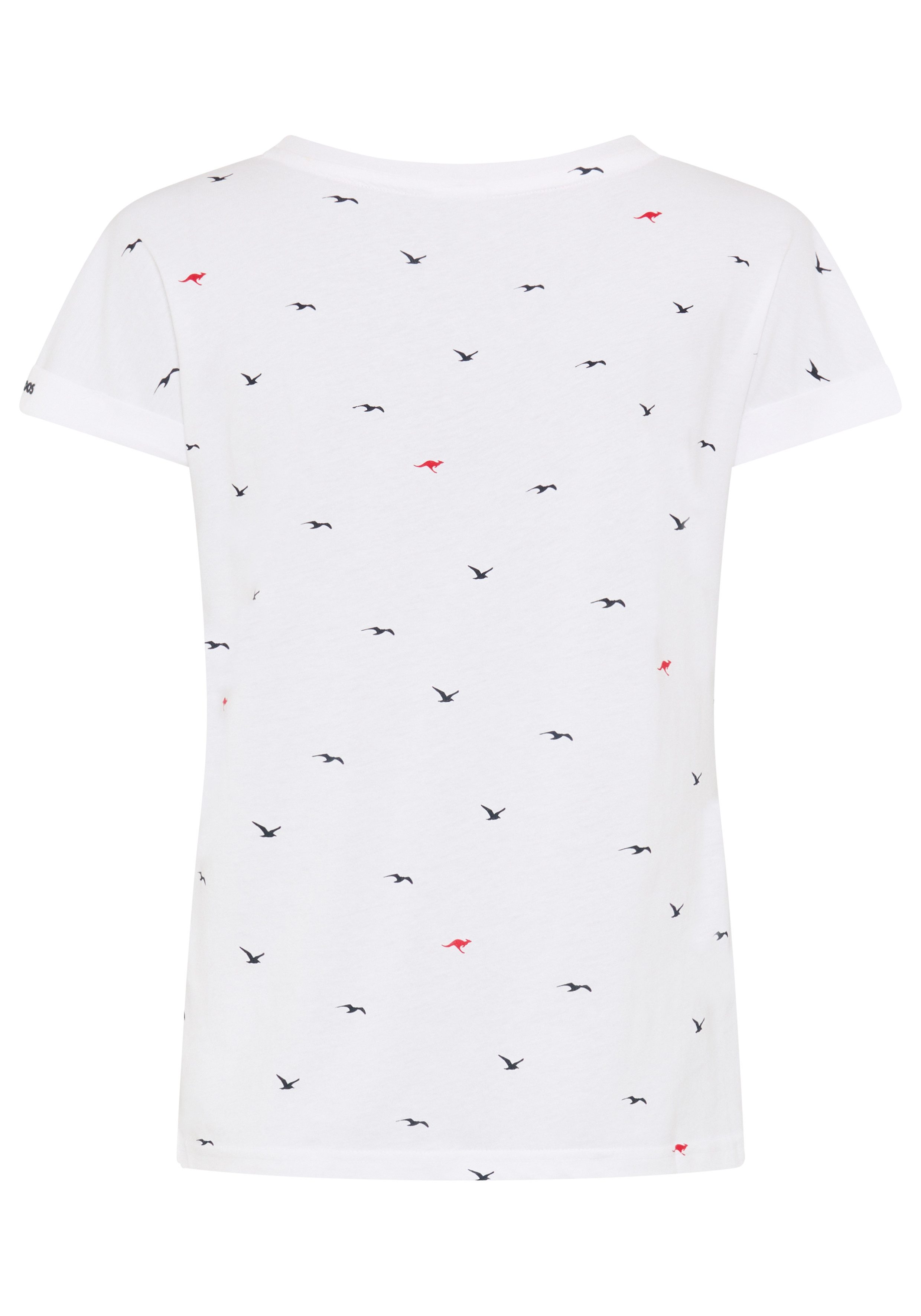 KangaROOS Print-Shirt kurzärmelig, figurumspielend, mit Print, mit Rundhalsausschnitt