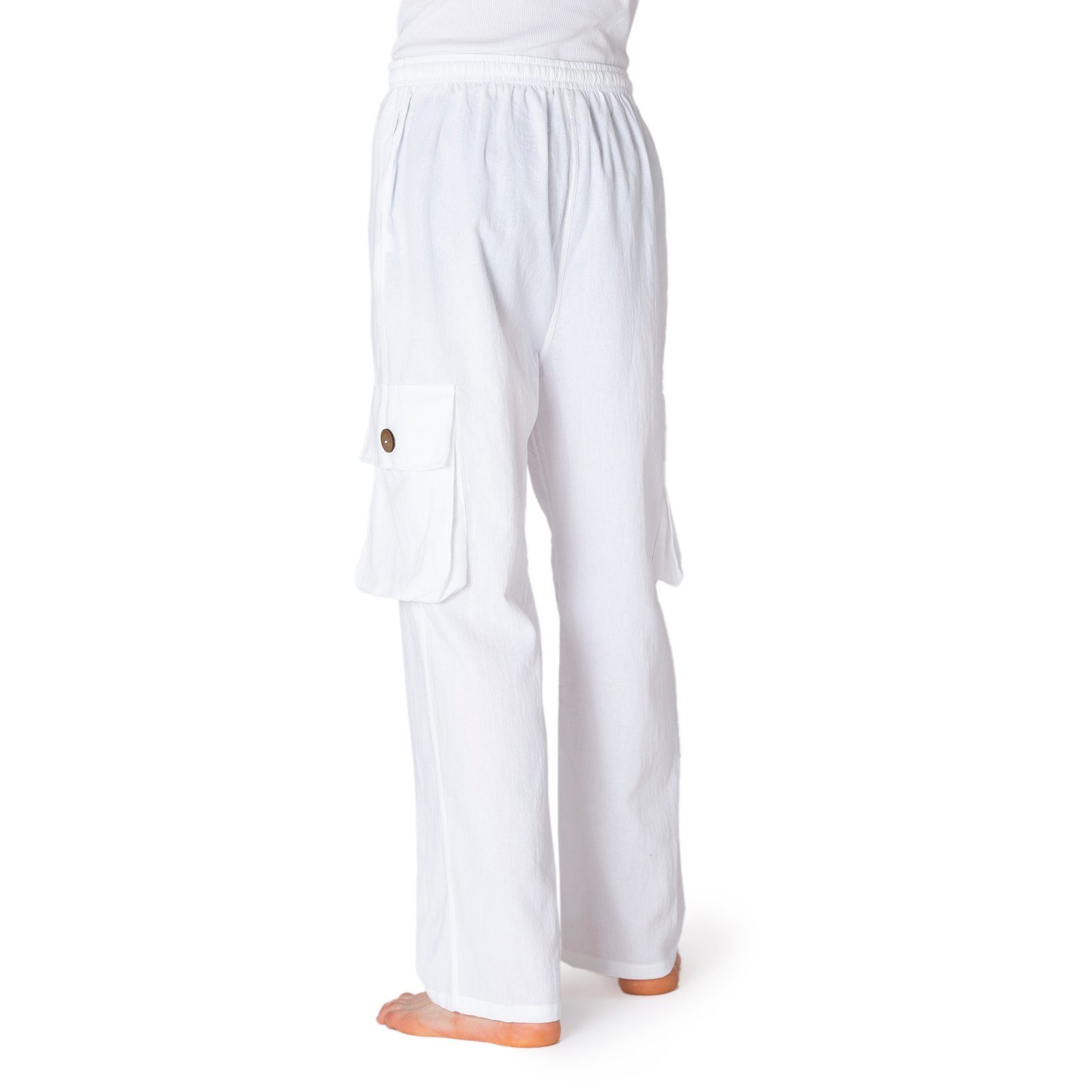 PANASIAM Cargohose Cargo-Hose K bequeme Sommerhose mit 4 Taschen aus 100% Baumwolle Unisex Freizeithose für Damen und Herren Relaxhose Cargohose