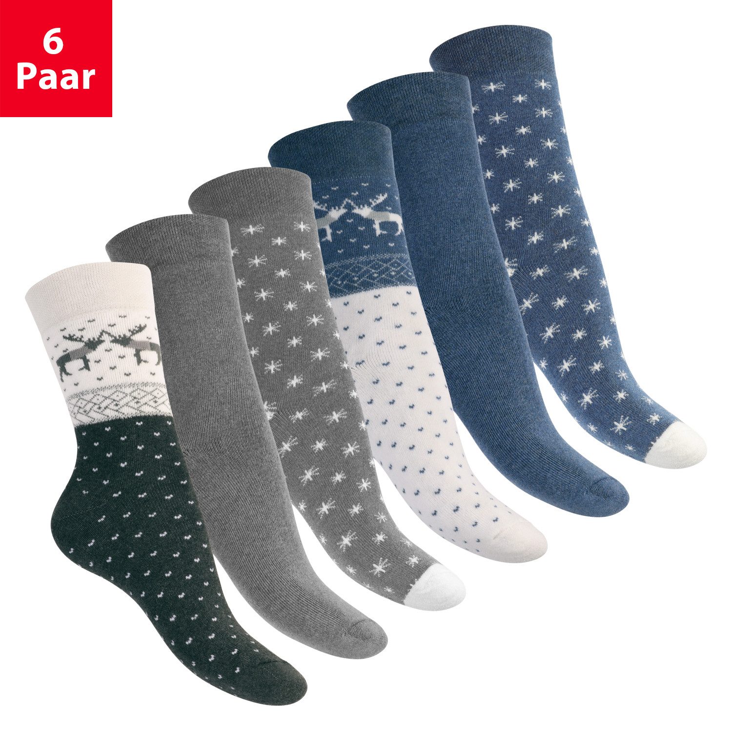 Footstar Thermosocken Damen Wintersocken (6 Paar) günstig online kaufen