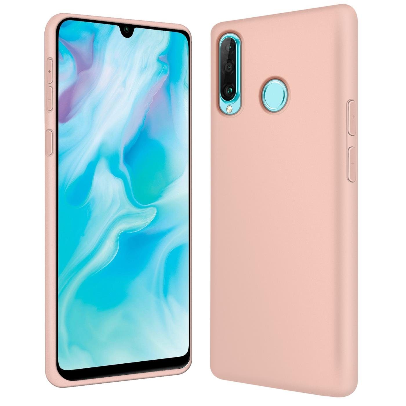 CoolGadget Handyhülle Silikon Case für das Huawei P30 Lite Slim TPU Cover 6,2 Zoll, Weiche Schutz Hülle mit Innen Fleece aus Stoff Handy Tasche