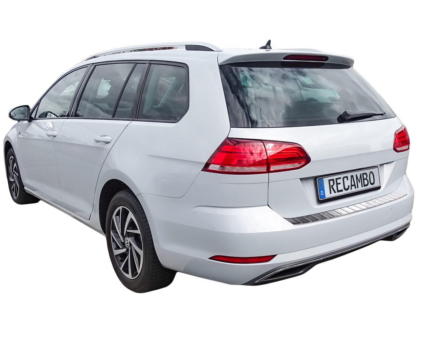 RECAMBO Ladekantenschutz für VW Golf 7 Variant, 2017-2020 - ab Facelift Stoßstangenschutz, V2A rostfrei, Exklusive Optik, praktischer Schutz & perfekte Passform – Bild 2 von 5