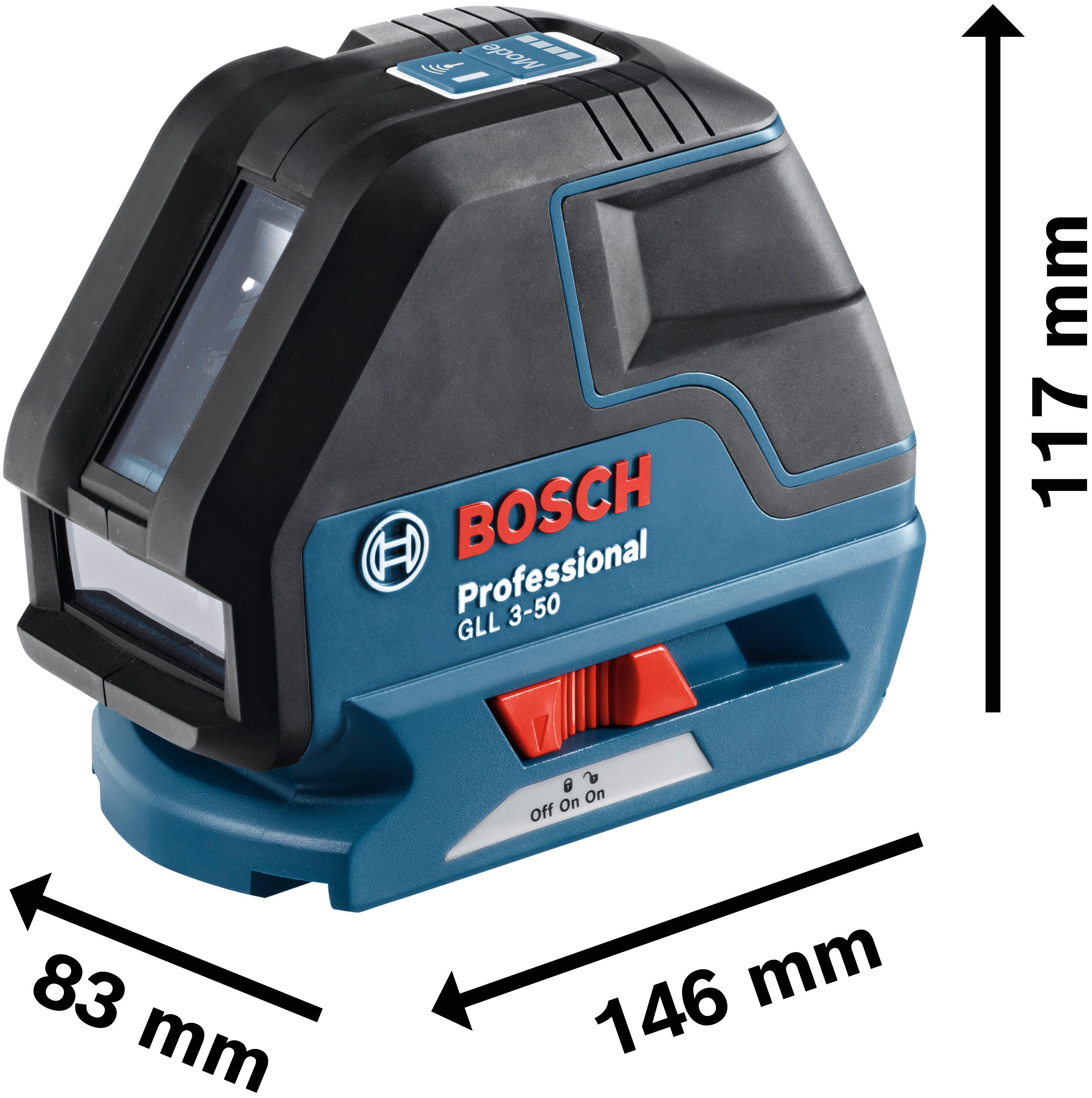 Bosch Professional Linienlaser GLL 3-50 Professional, 50m) Max. Reichweite: (mit 10m Empfänger