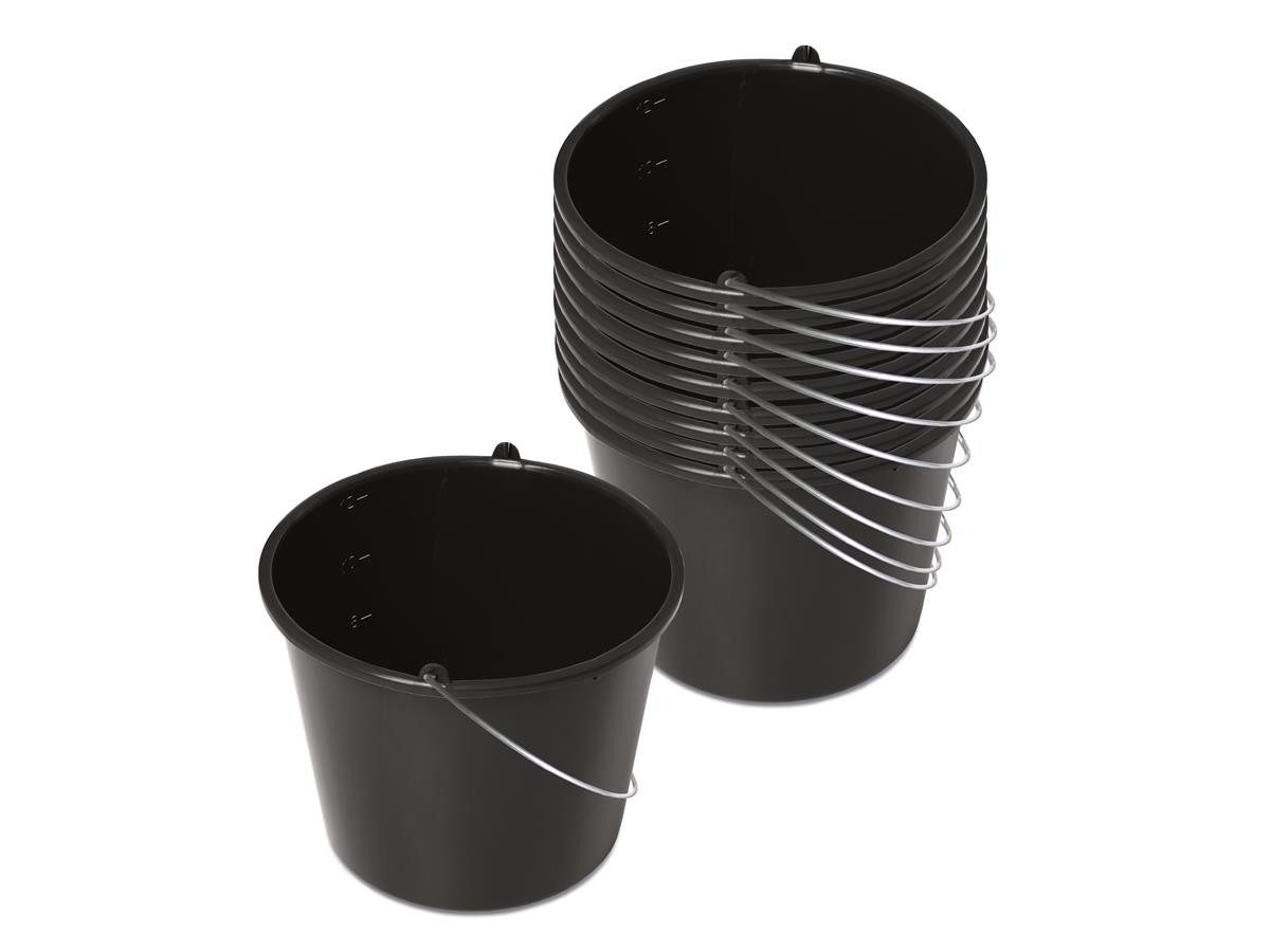 Kistenberg Baueimer 12L, (10er Set, mit Skala und Henkel)