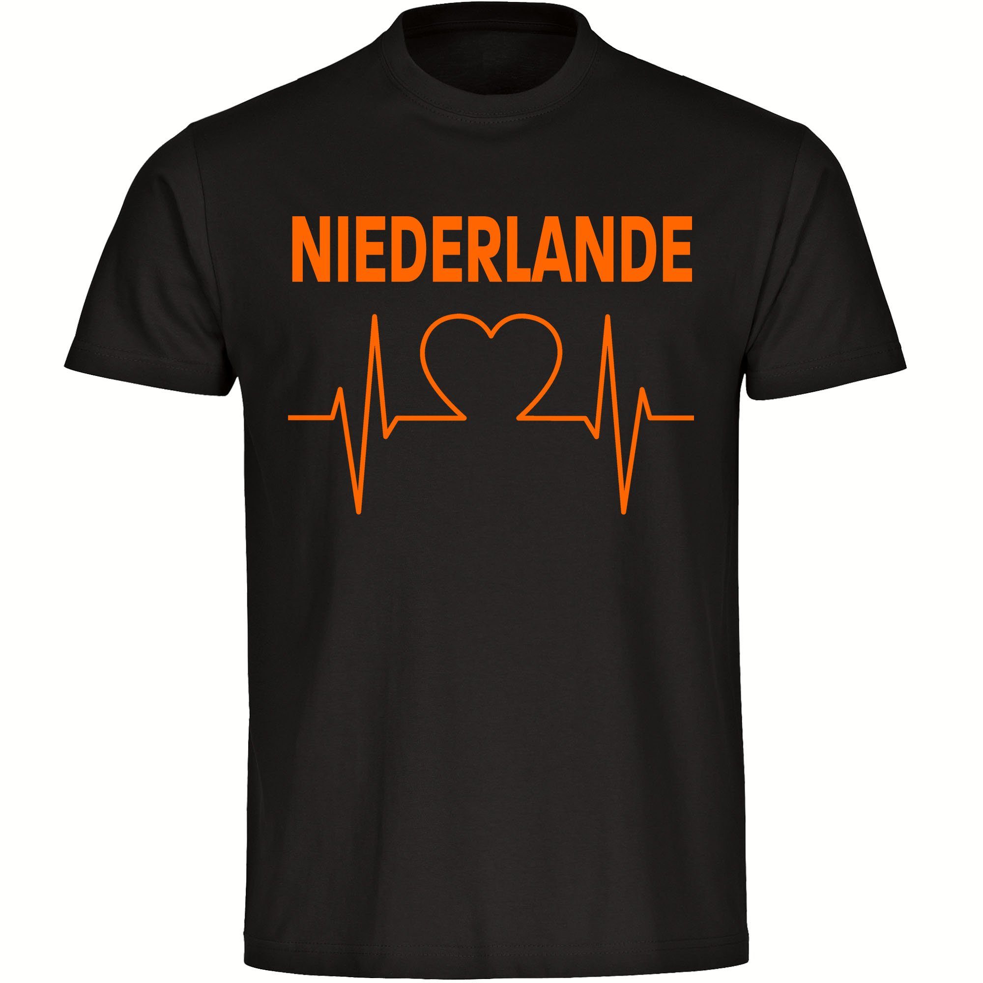 multifanshop T-Shirt Herren Niederlande - Herzschlag - Männer