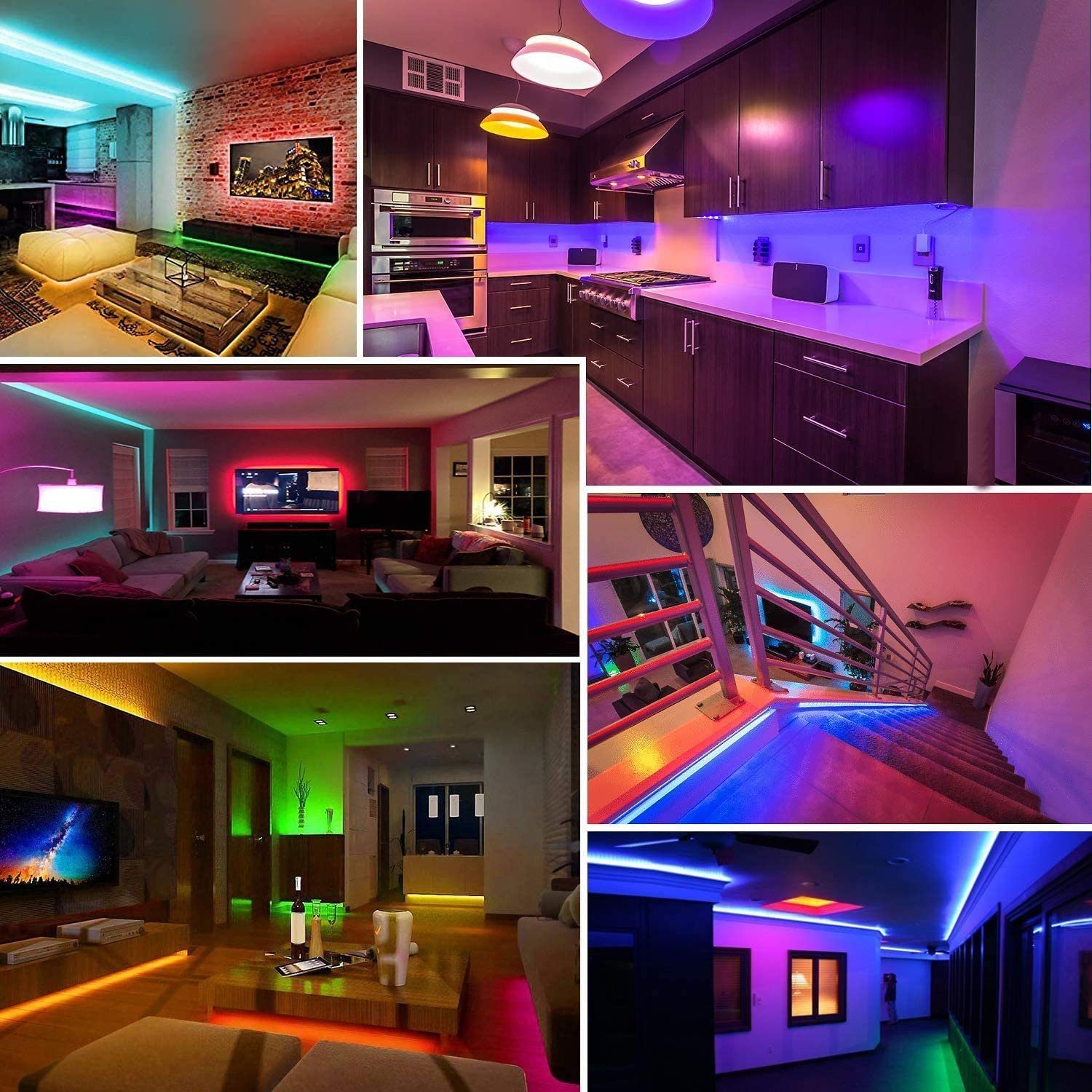 KINSI LED Strip, Lichterketten, 10M, LED- Lichtstreifen, LED 18 Stripe Streifen, 5M, 20M, 15M, RGB Gesamtlänge Lichter/M, Infrarot-Fernbedienung, Bareboard