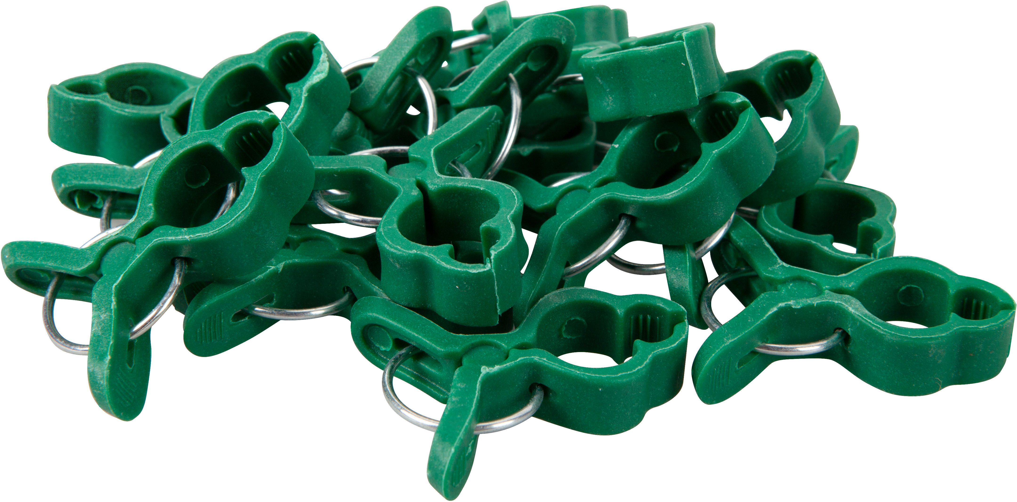 Windhager Rankhilfe Pflanzenclips Mini zum befestigen von Ästen, Pflanzklammern 15 Stk. Packung, 15 St., Pflanzenhalter, grün