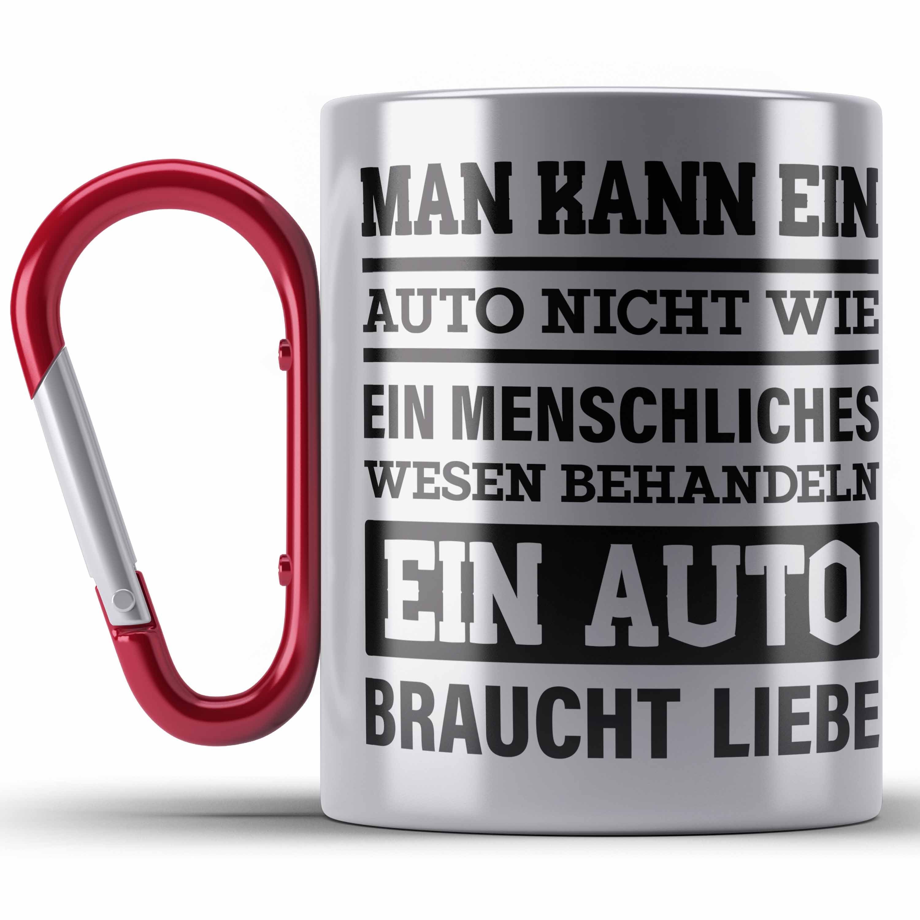 Trendation Thermotasse Autotuner Edelstahl Tasse Geschenke Autotuner Geschenkidee Autoliebhab Rot