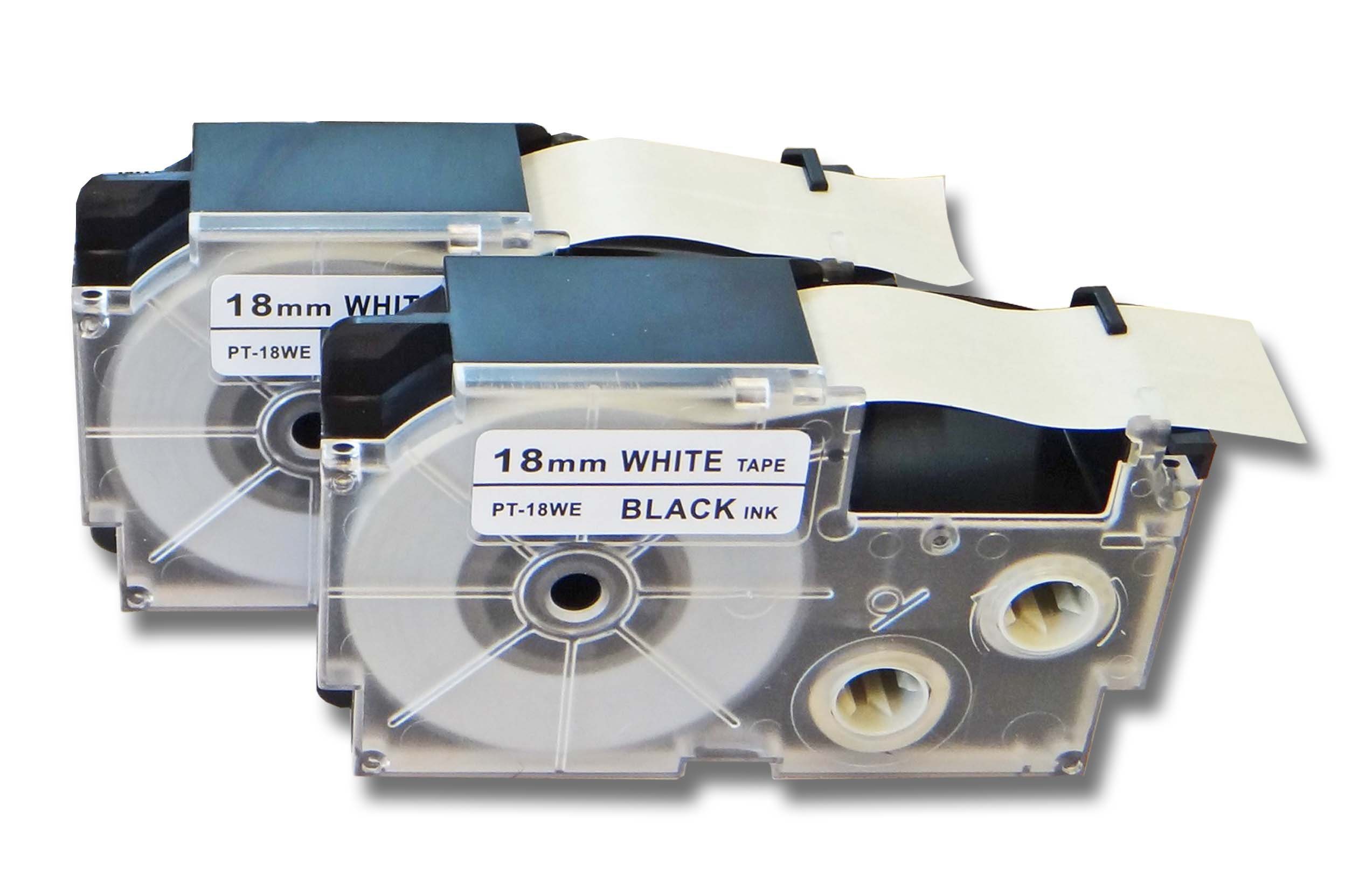 Drucker für Kopierer Ersatz für Casio XR-18WE1 & vhbw Beschriftungsband, XR-18WE,