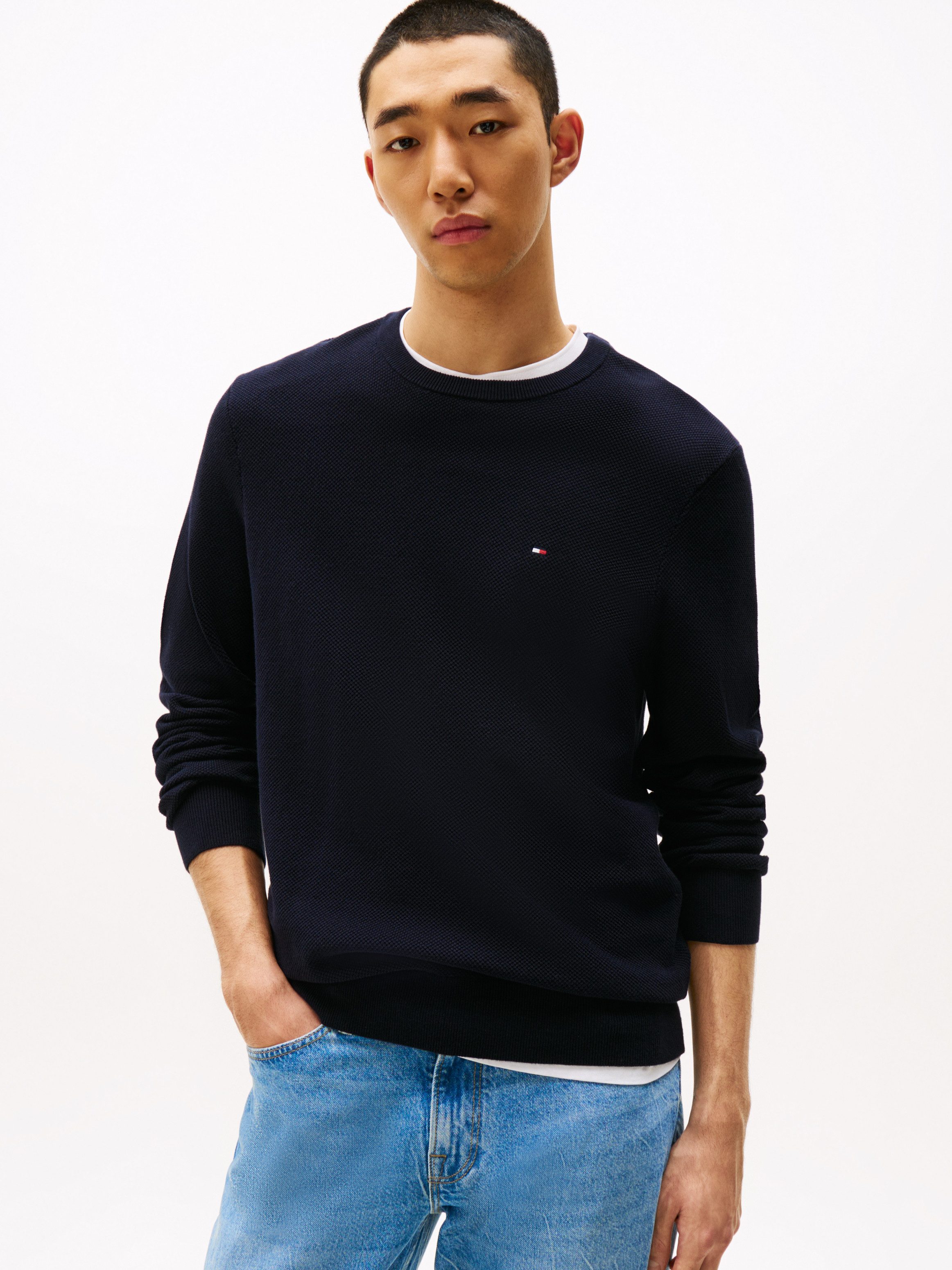Tommy Hilfiger Rundhalspullover ESSENTIAL STRUCTURE CREW günstig online kaufen